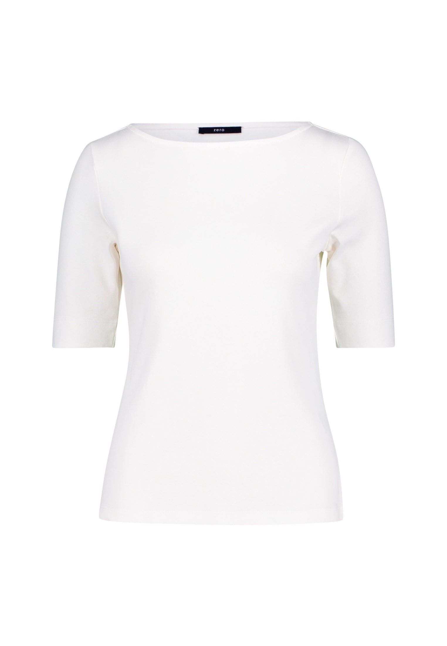 Zero Kurzarmshirt »zero Damen Baumwollshirt mit U-Boot Ausschnitt«, (1 tlg.), Plain/ohne Details
