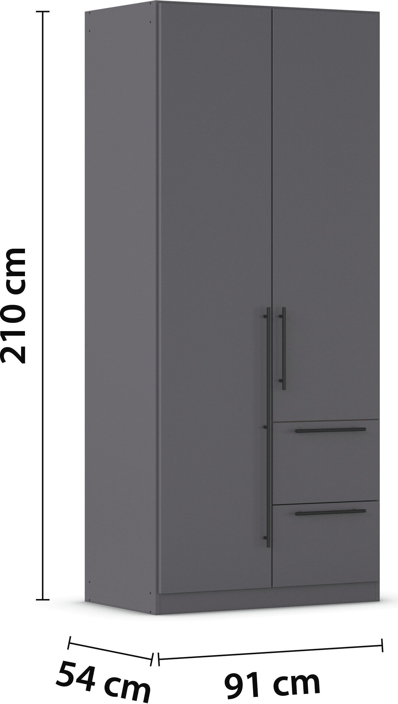 rauch Kleiderschrank »Drehtürenschrank Schrank Garderobe Wäscheschrank Schlafzimmer AVOLA«, (in 3 verschiedenen Ausstattungen BASIC/CLASSIC/PREMIUM), mit hochwertigen Stangengriffen in Schwarz aus Metall MADE IN GERMANY