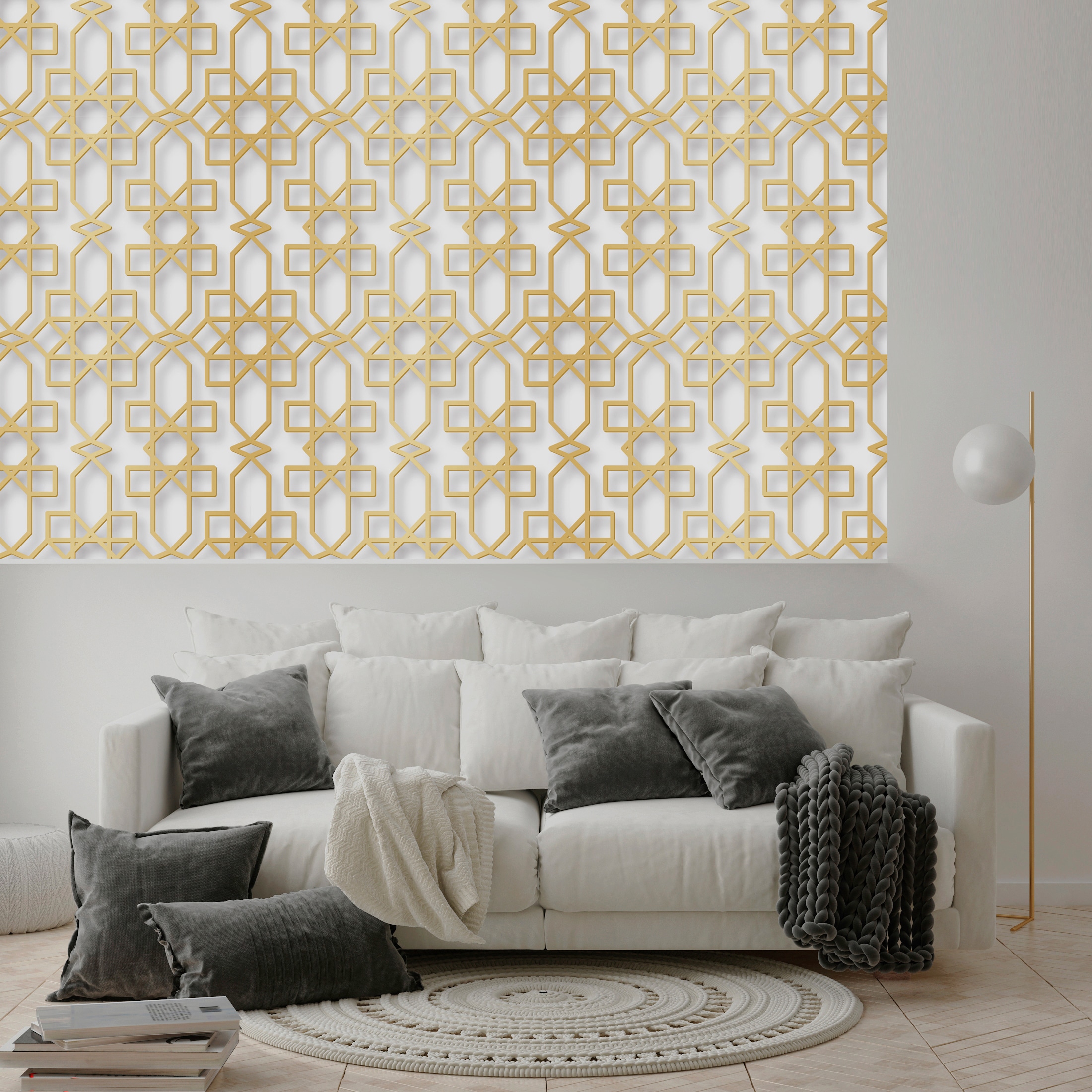 queence Vinyltapete »Nikky«, gemustert-Farbverlauf-bedruckt-abstrakt, 90x250cm, selbstklebend, kinderleichte Anbringung, Sticker