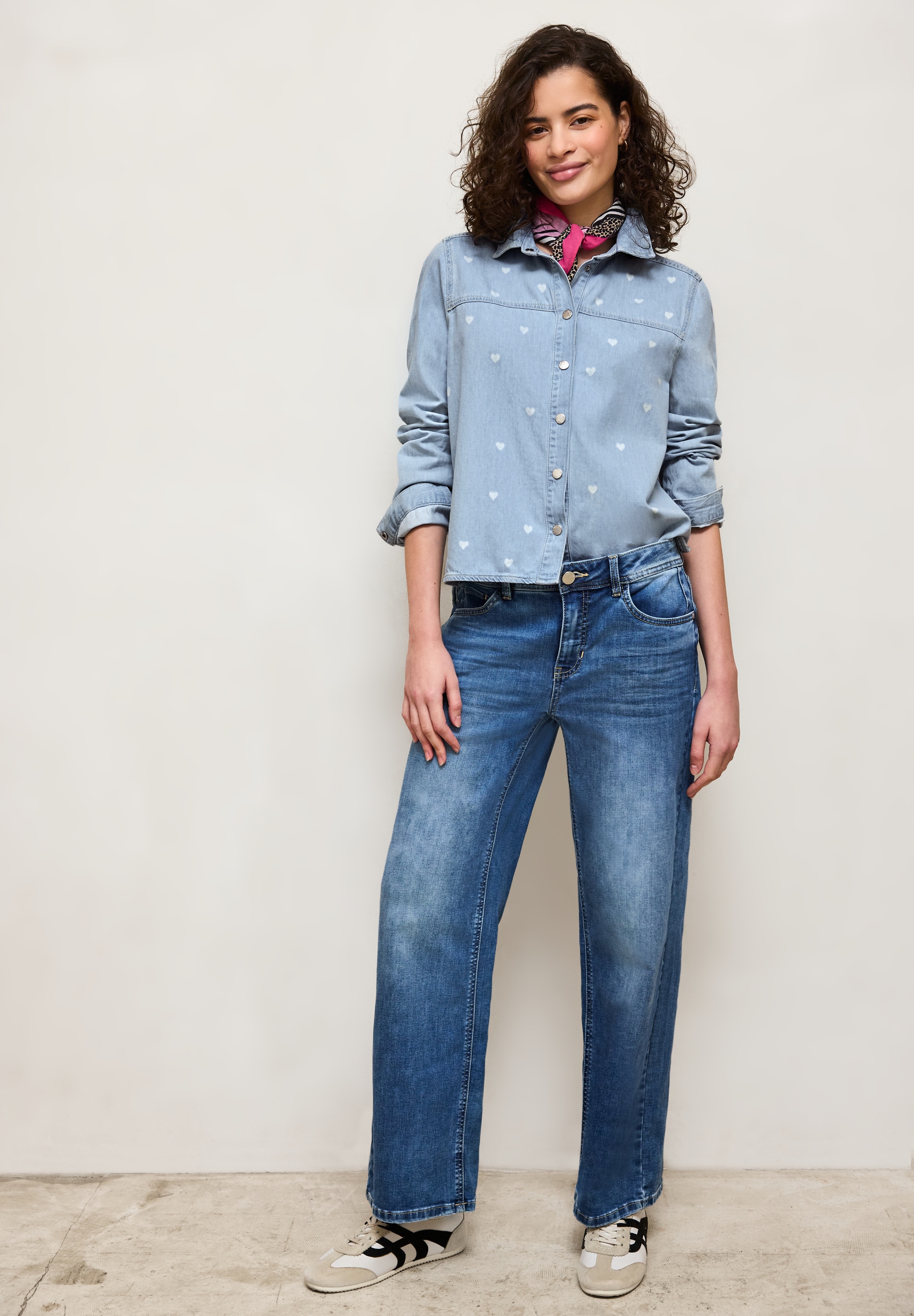 STREET ONE STUDIO Langarmbluse aus reiner Baumwolle