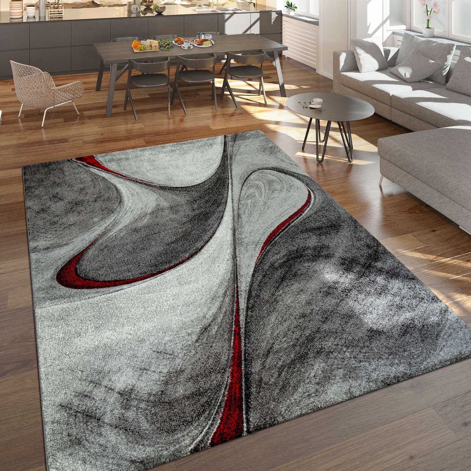Paco Home Teppich »Brilliance 662«, rechteckig, 16 mm Höhe, Kurzflor, modernes 3D-Design, ideal im Wohnzimmer & Schlafzimmer
