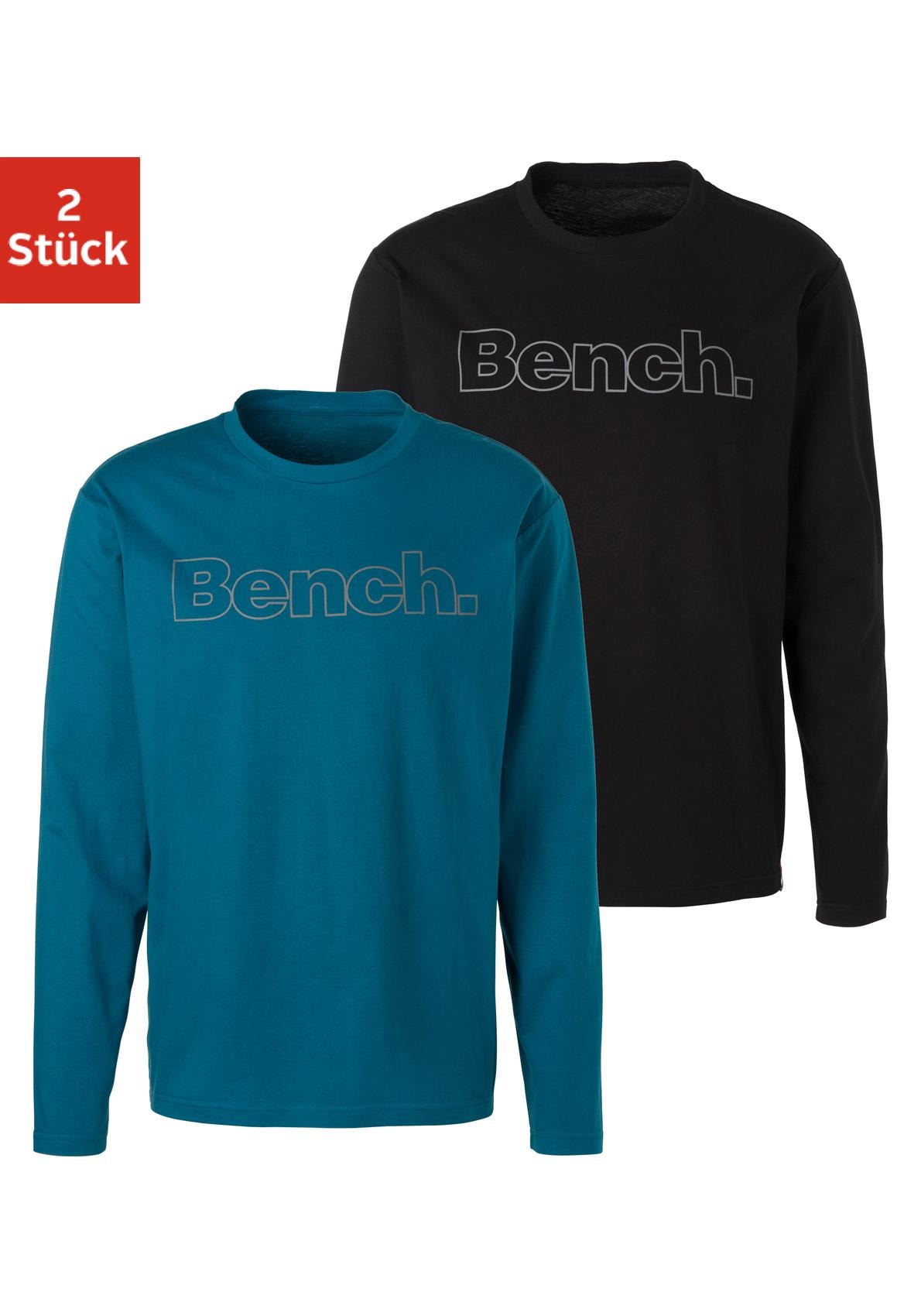 Bench. Loungewear Langarmshirt 2 Stk. tlg. mit Bench. Print vorn günstig online kaufen