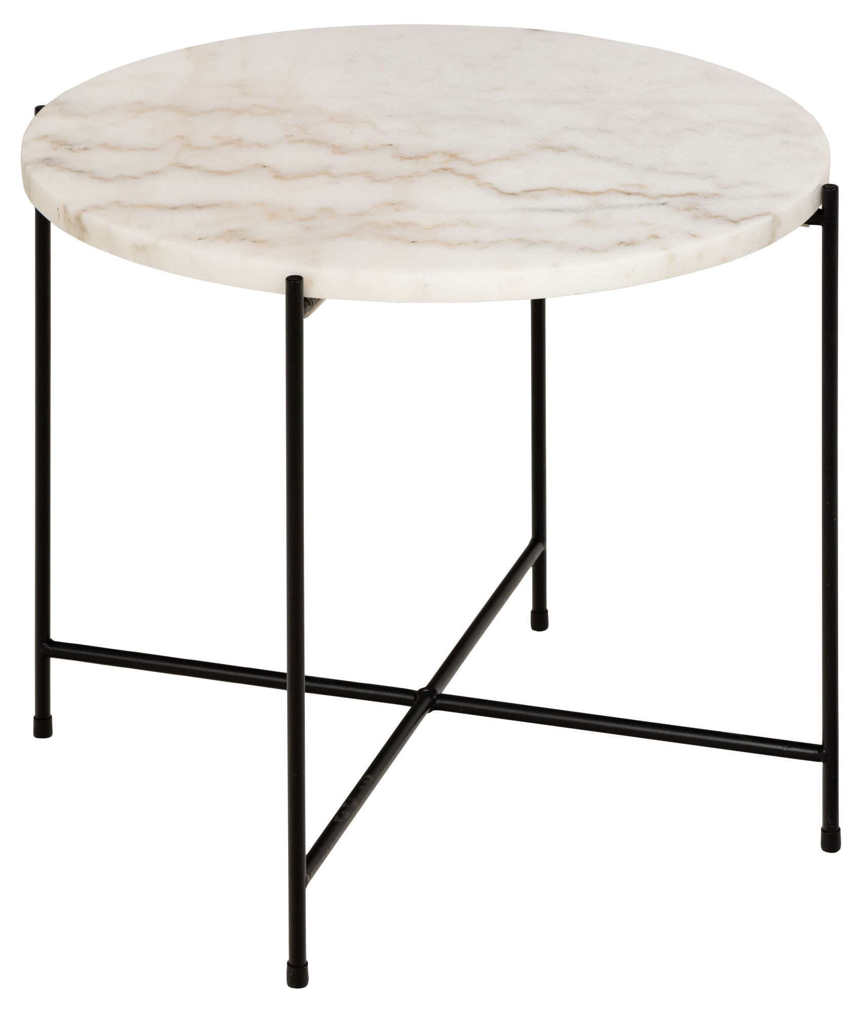 ACTONA GROUP Beistelltisch »Avila«, Ecktisch, rund, Tischplatte aus Marmorstein, T: 52 cm