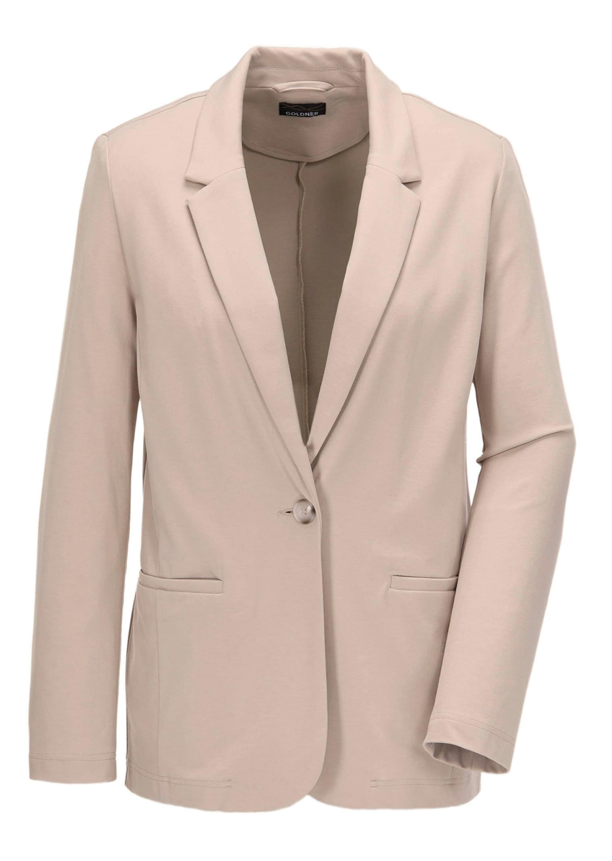 GOLDNER Jackenblazer "Kurzgröße Damenblazer mit Reverskragen und Paspeltaschen" mit formgebenden Teilungsnähte