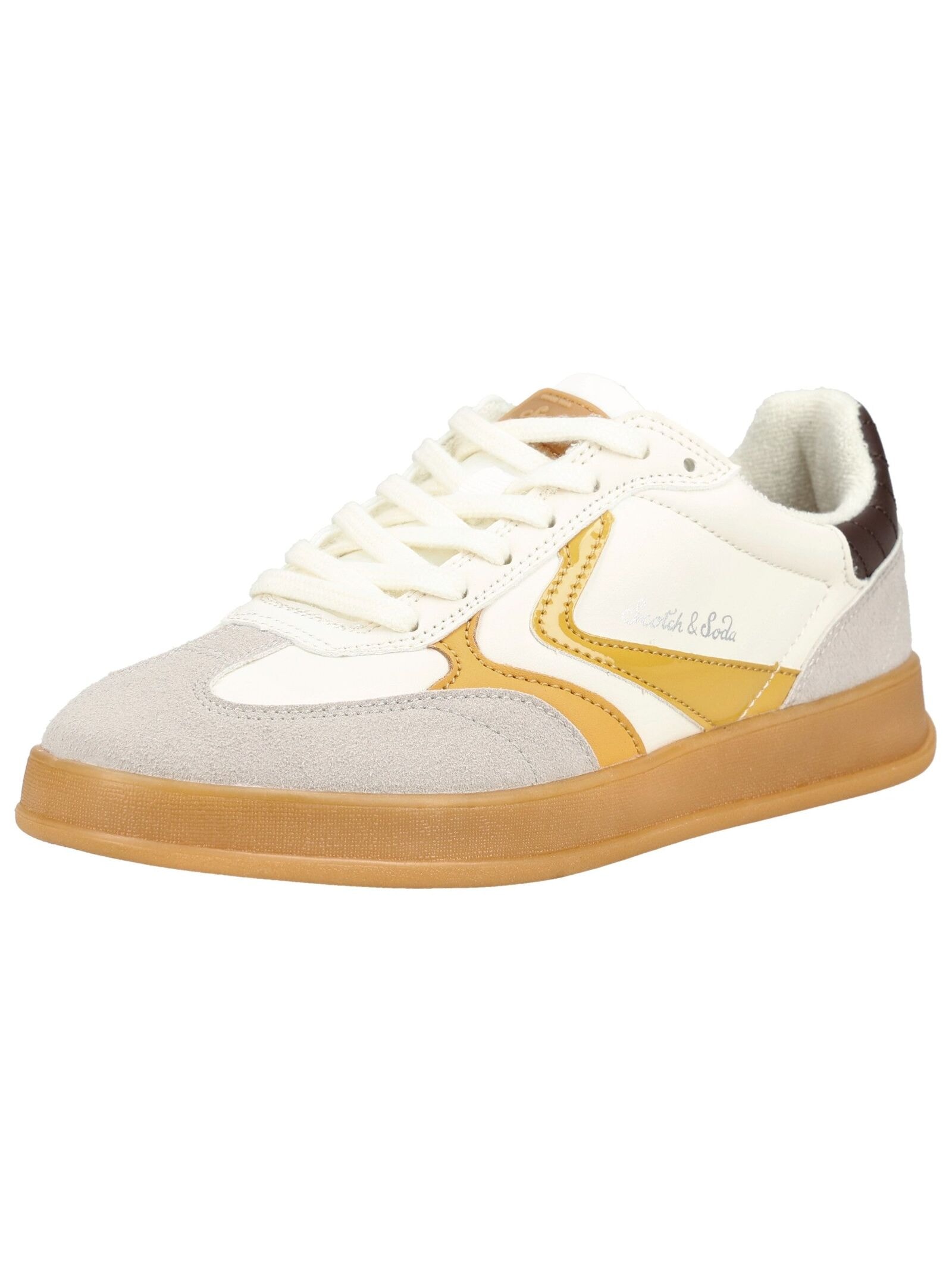 Sneaker SCOTCH & SODA "Scotch & Soda Sneaker Lederimitat", Herren, Gr. 38, taupe, Lederimitat, Schuhe Sneaker