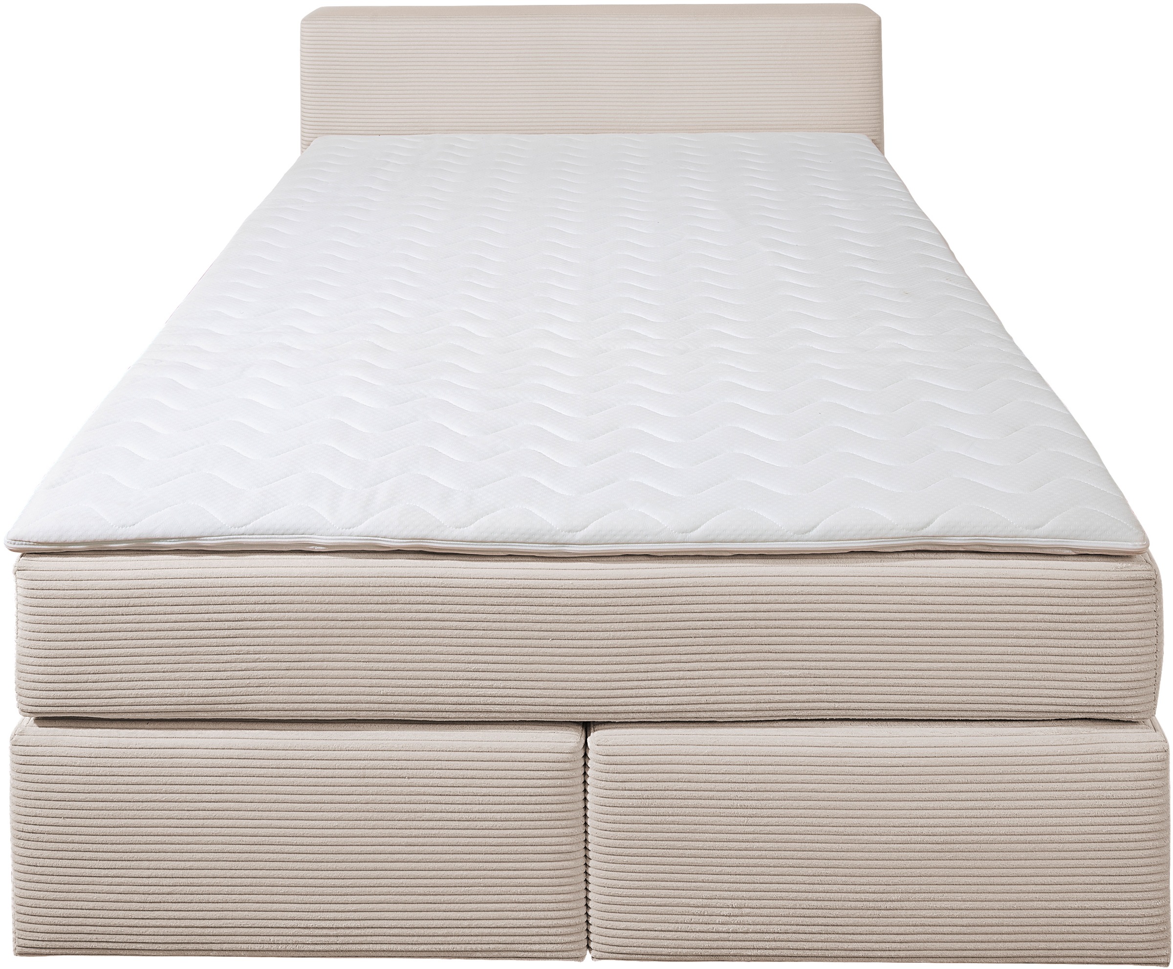 Boxspringbett HOME AFFAIRE "Åby", beige (creme, beige), B:147cm L:225cm, Komplettbetten, Boxspringbett, In Cord Bezug, wahlweise mit und ohne Matrazte erhältlich 2