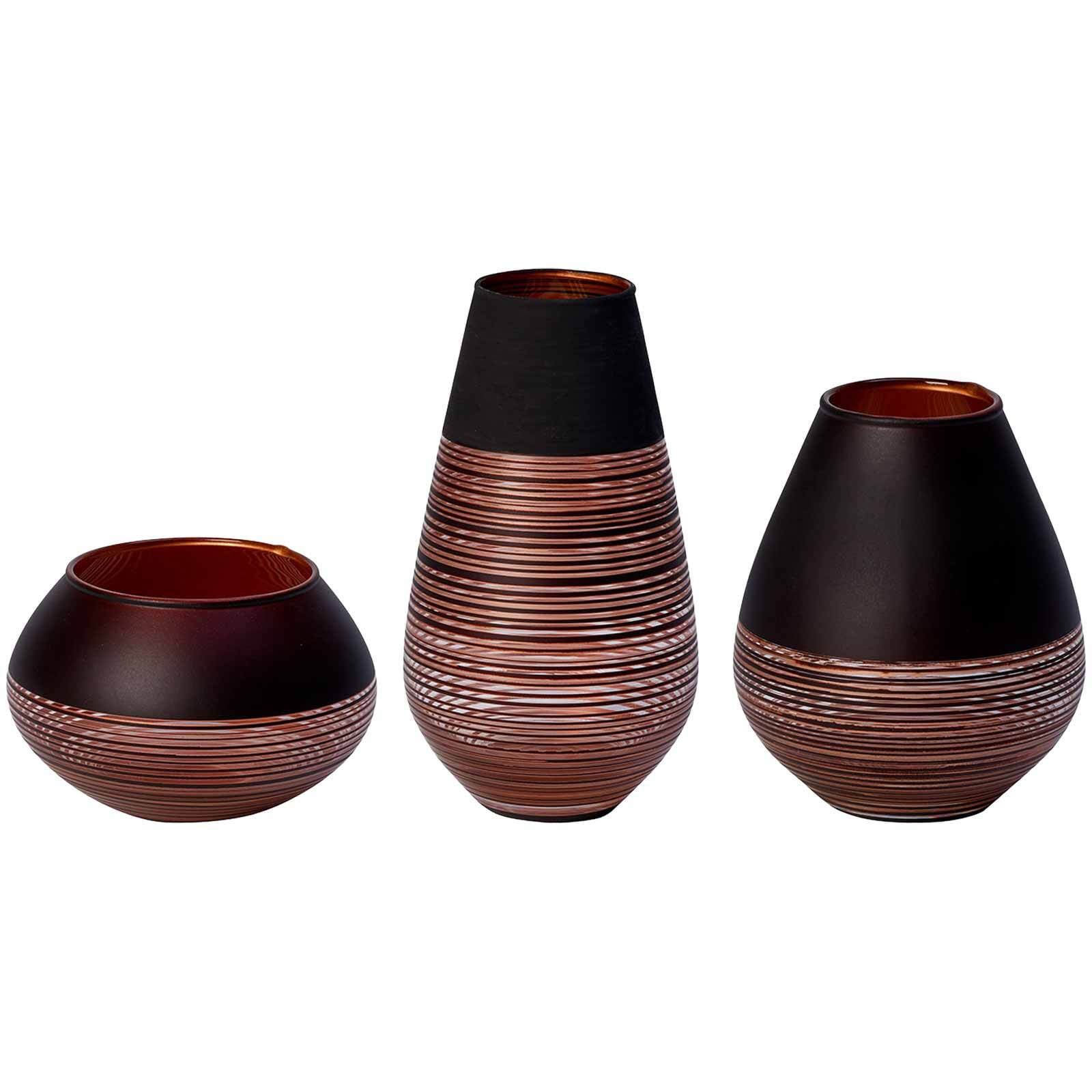 Villeroy & Boch Dekovase "Deko-Set Manufacture Swirl 3er Set schwarz"