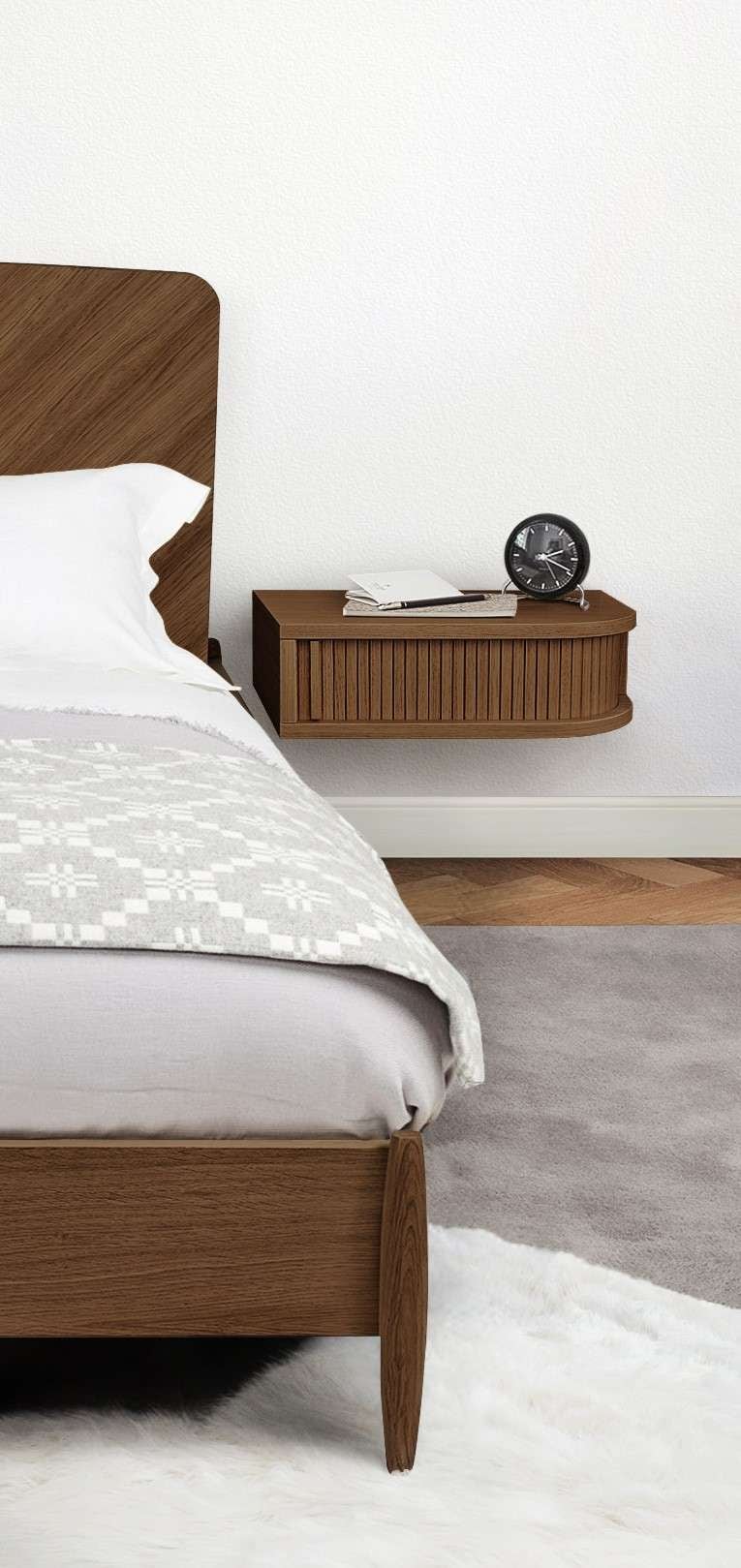 Woodman Nachttisch "Farsta, Nako, Nachtkommode" Made in Europe, in 3 Farben, mit Tambourschiebetüren, mit Eichenholz furniert, FSC