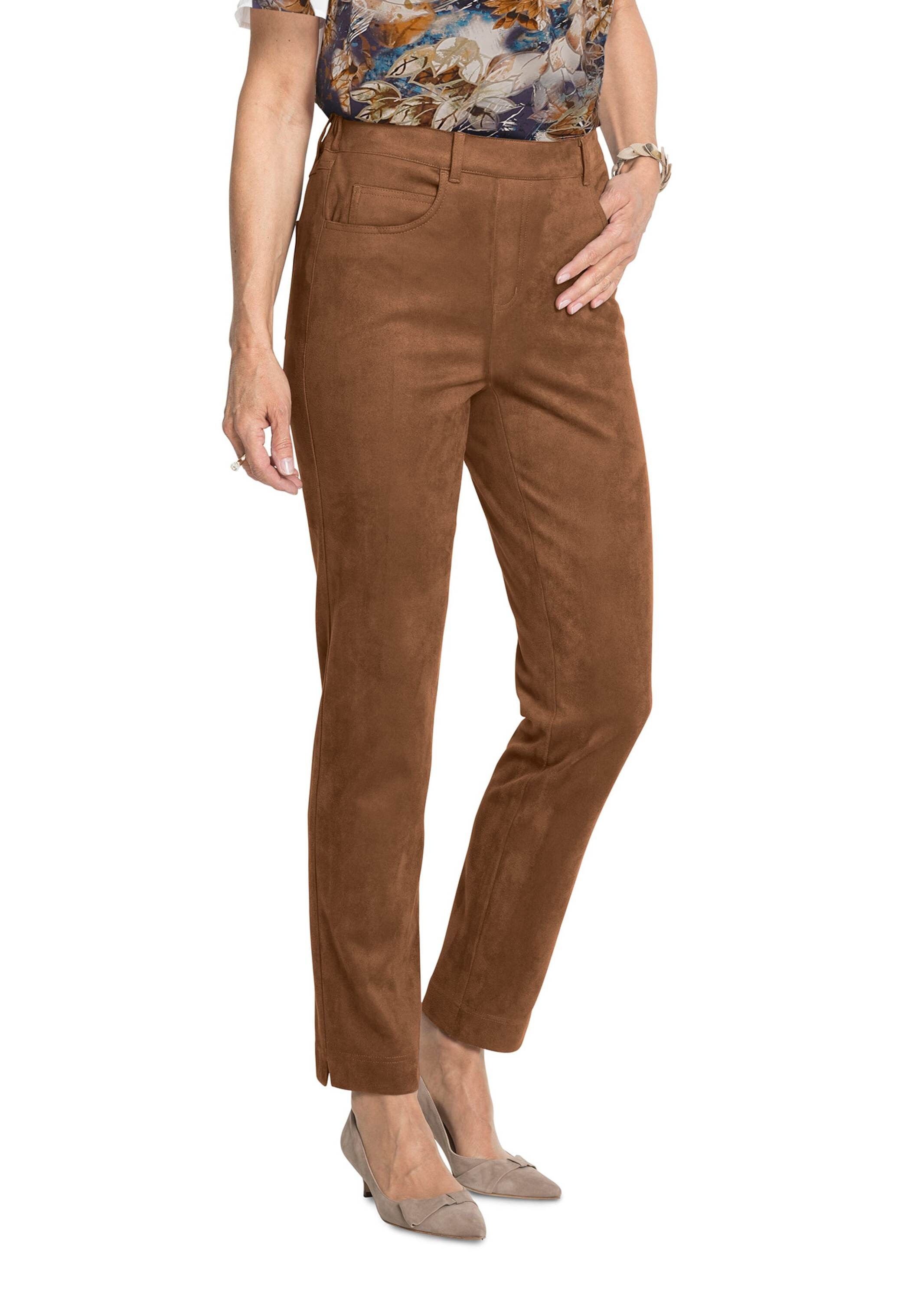 GOLDNER 2-in-1-Hose "Bi-elastische Hose in superweichem Veloursleder-Look" günstig online kaufen