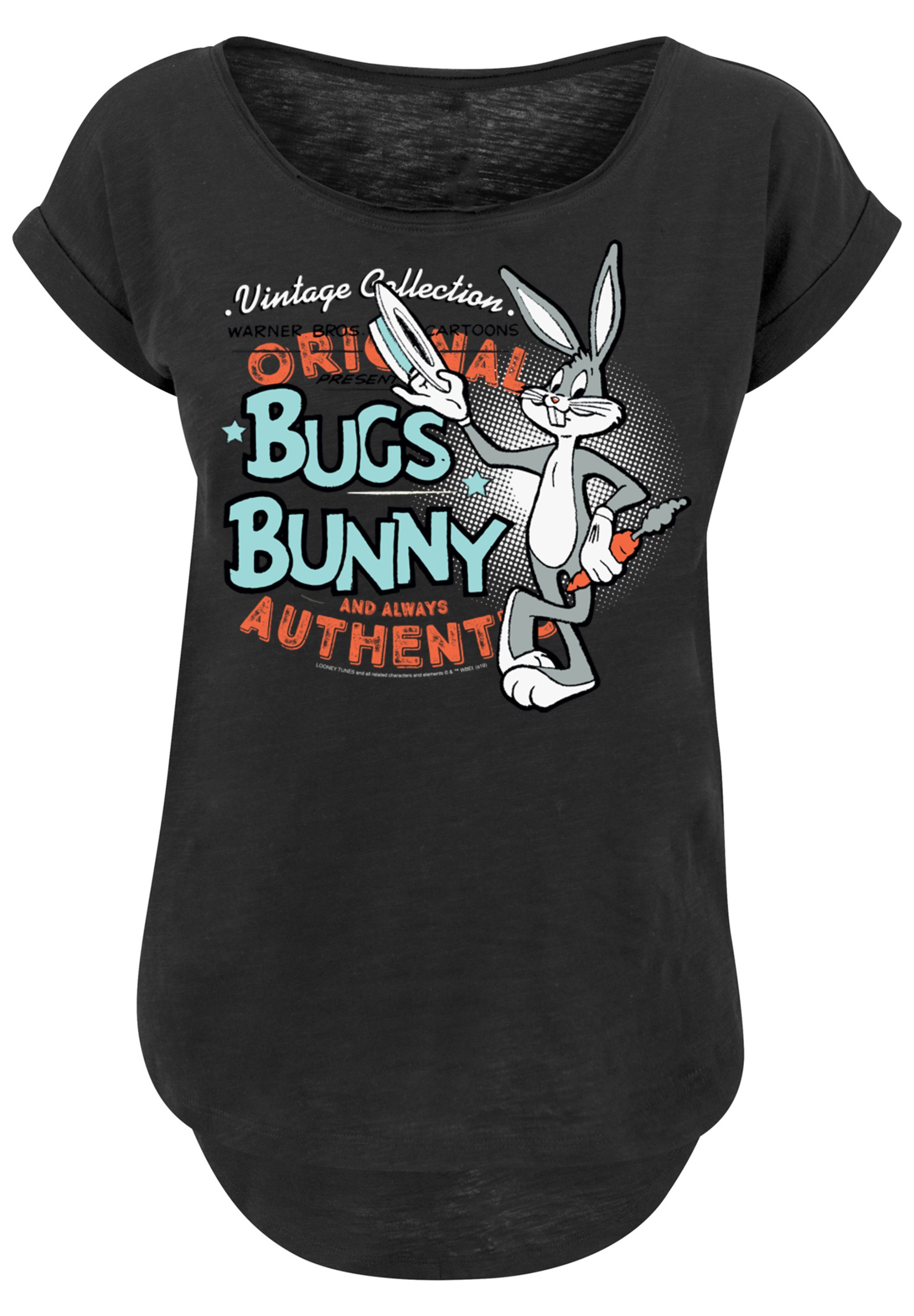 F4NT4STIC T-Shirt »Long Cut T-Shirt Looney Tunes Vintage Bugs Bunny«, Damen,Premium Merch,Lang,Longshirt,Bedruckt