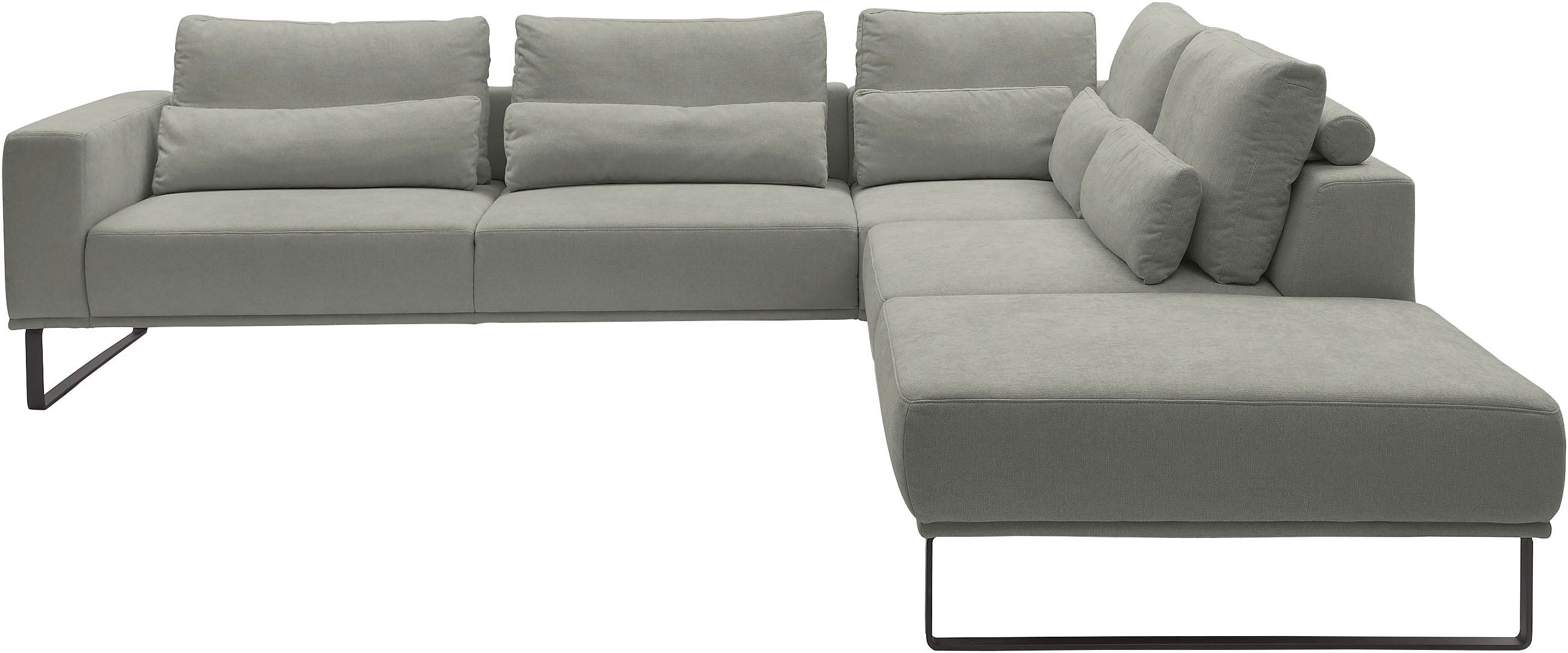 Musterring "JustB PM100 Federkern & Kaltschaum, bequem, Breite 308cm, L-Form" mit Sitztiefenverstellung und Kissen, mit Metallkufe, Maße 290x308 cm