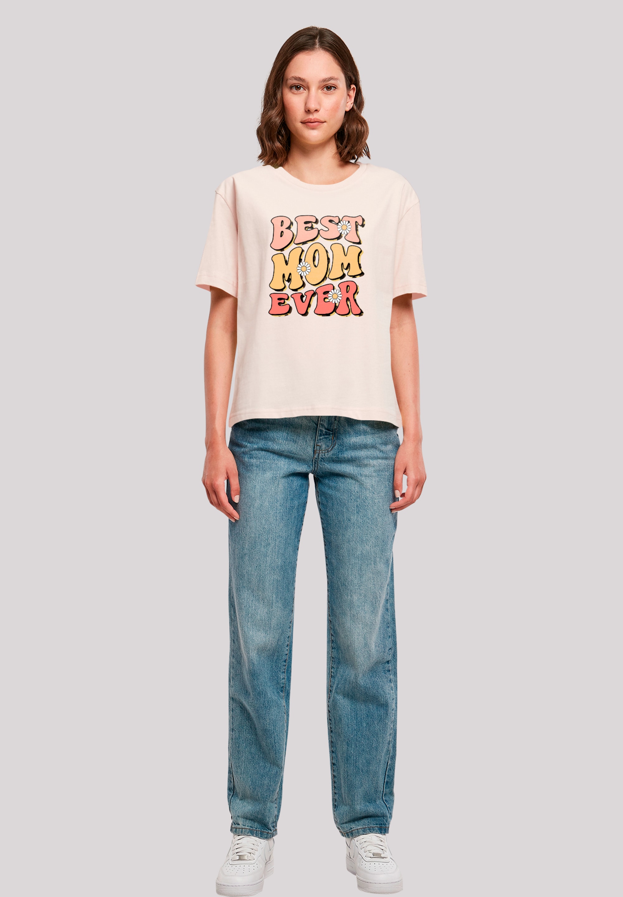 F4NT4STIC T-Shirt »Mothers Day Best Mom Ever Retro Typography Floral Accent« Premium Qualität