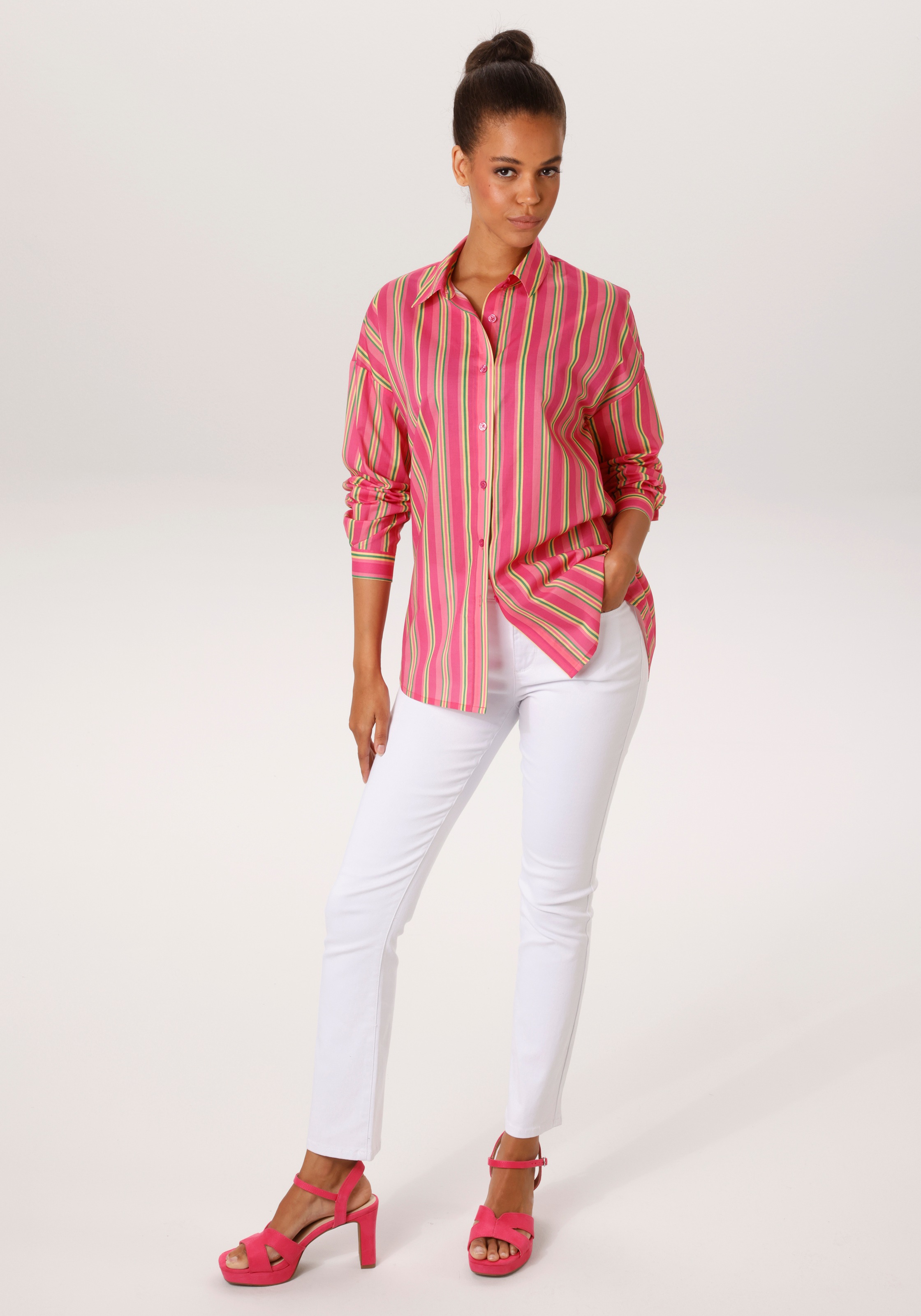 Aniston Casual Women Shirt Blouse Multicolor Size 40 3