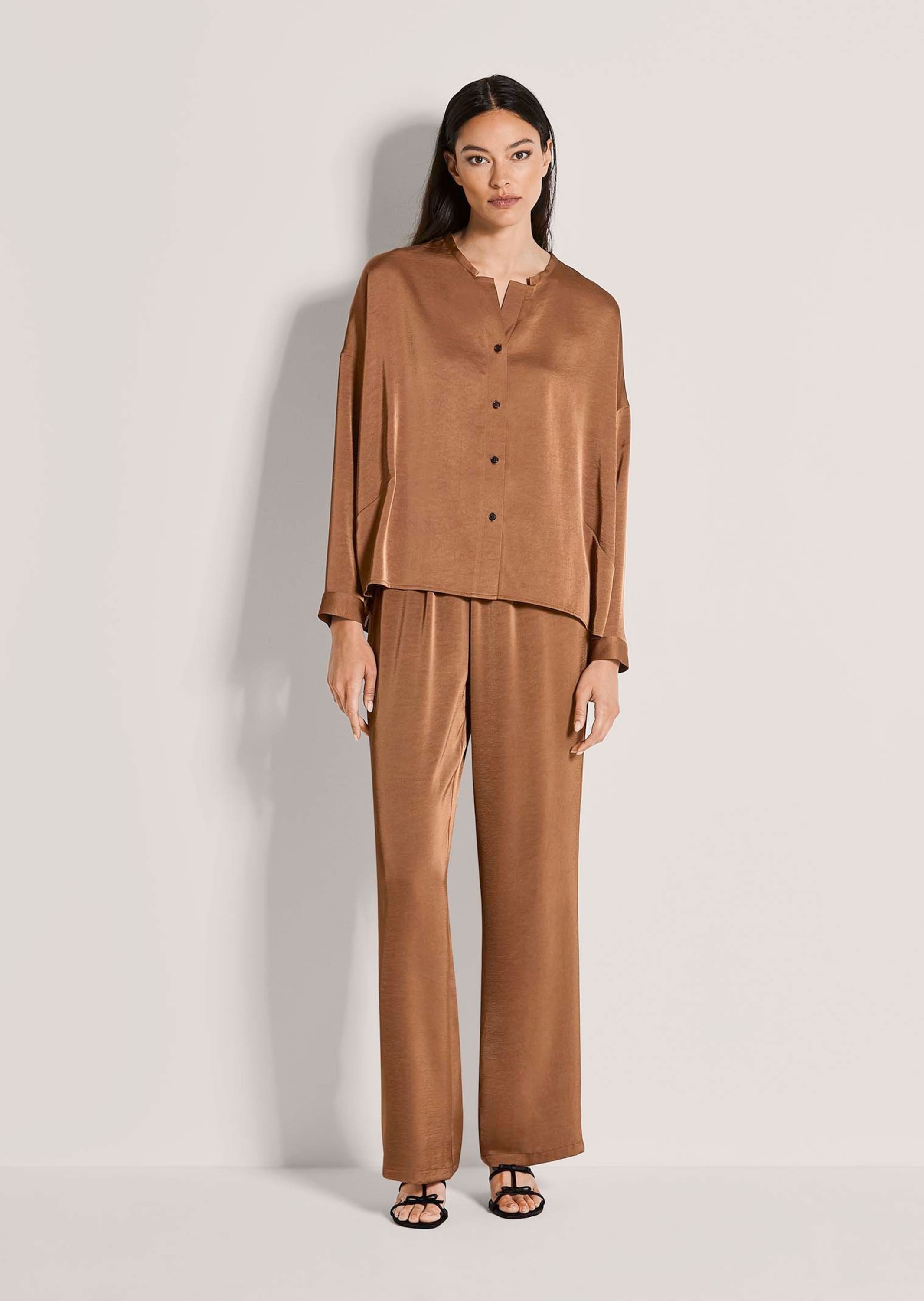 MADELEINE Langarmbluse "Satinbluse Oversized-Bluse mit Glanzeffekt" Satinop günstig online kaufen