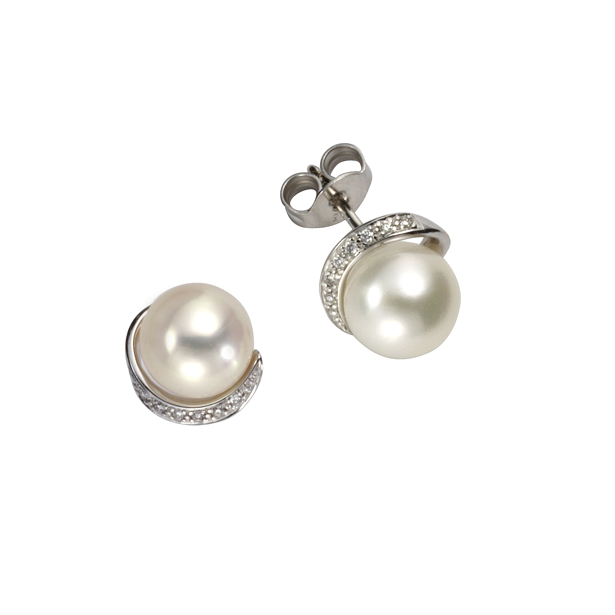 Brillanten Gold Perlen Orolino Paar weiß »585 + Ohrstecker