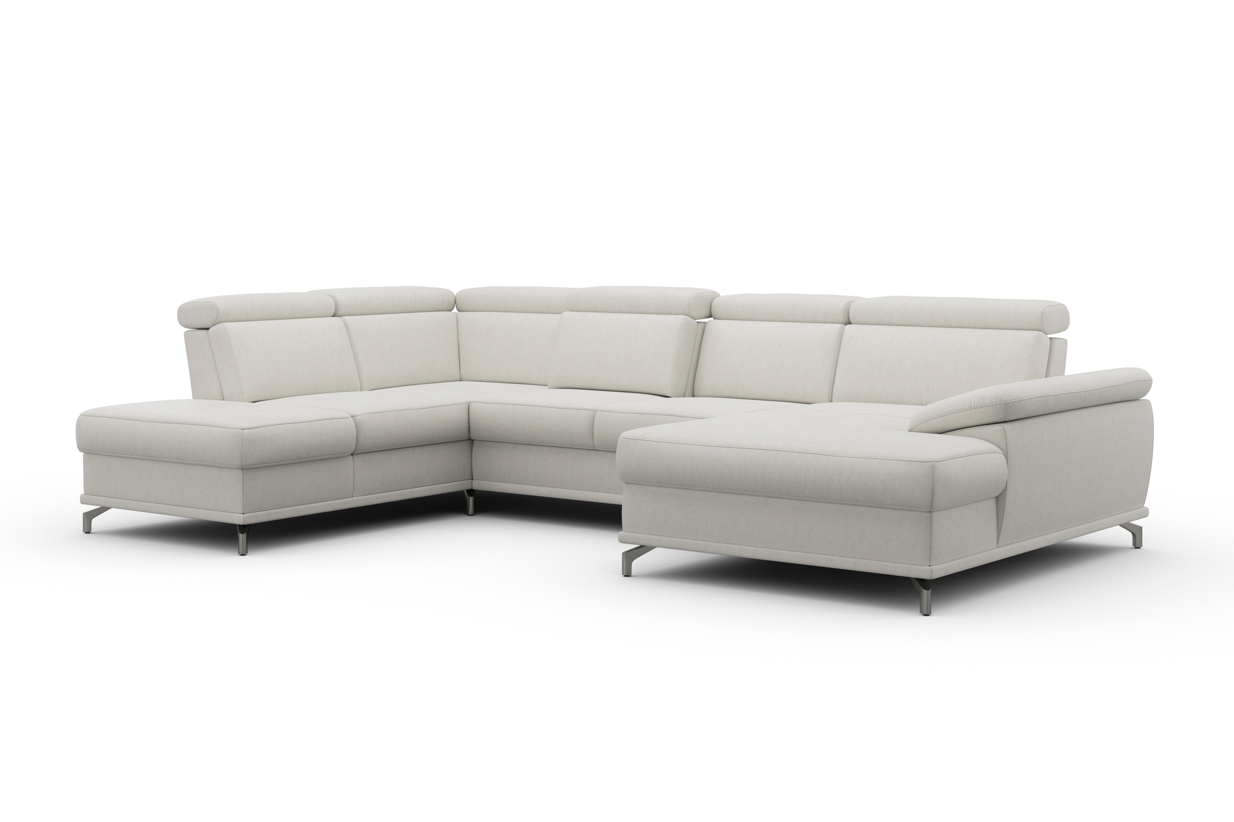 sit&more Wohnlandschaft »Cabrio U-Form, mit Sitztiefenverstellung, Arm- und Kopfteilverstellung«, 3 Nierenkissen, Federkern, optional Bettfunktion und Stauraum
