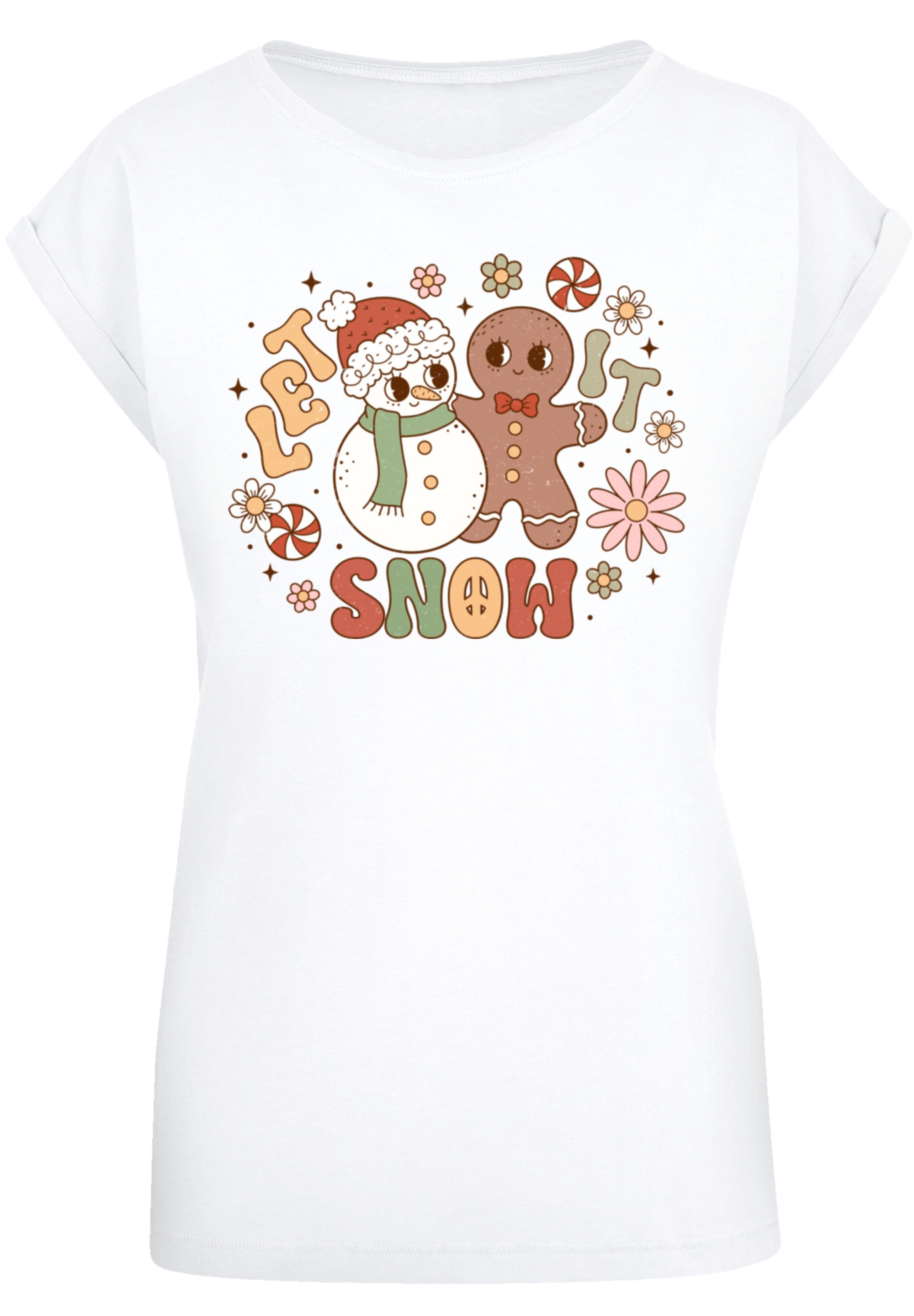 F4NT4STIC T-Shirt »Let It Snow Weihnachten Gingerbread«, Premium Qualität, Weihnachts-Kollection