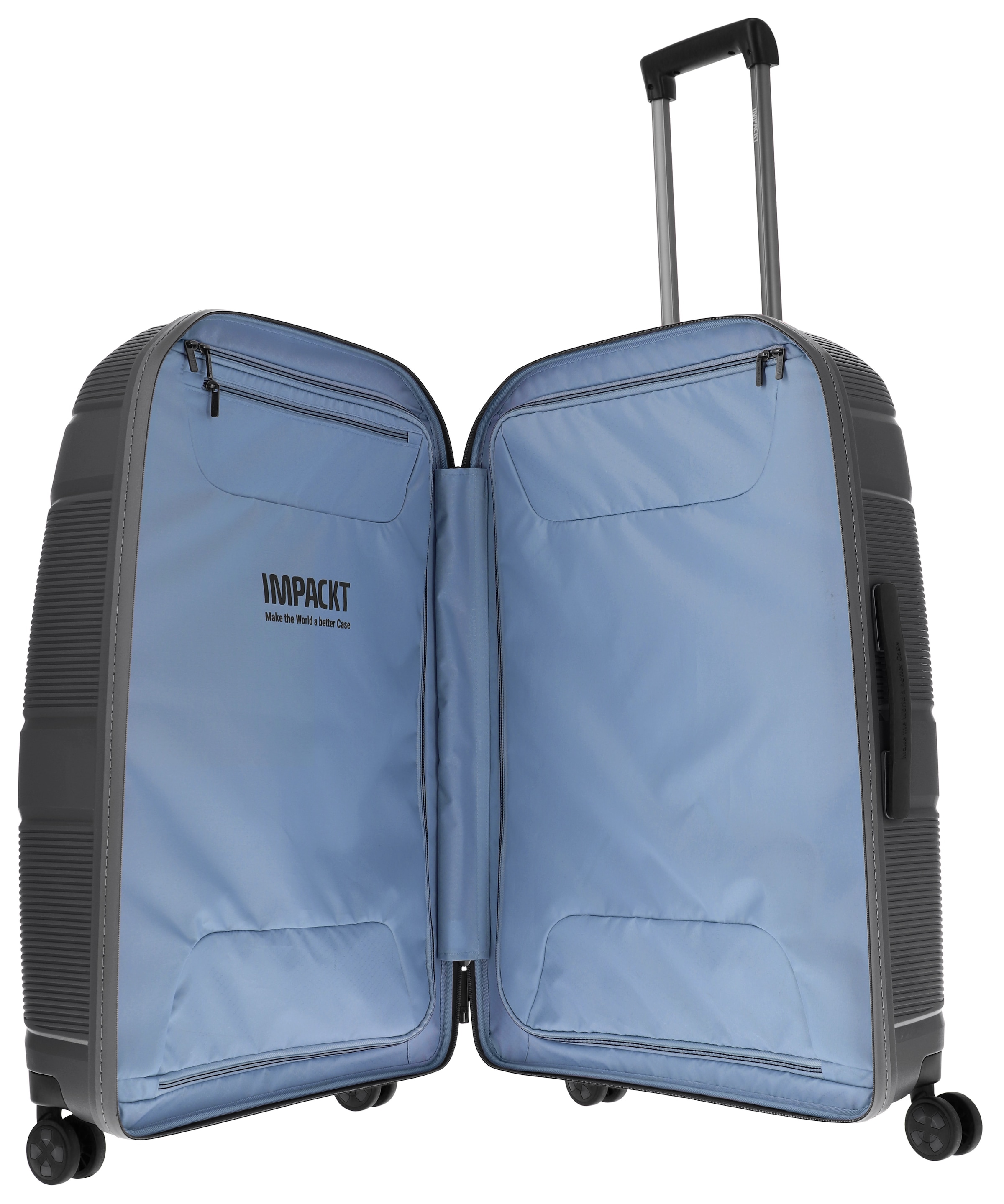 IMPACKT Hartschalen-Trolley »IP1, verschiedene Größen und Farben«, 4 Rollen, Hartschalen-Koffer vegan Koffer Reisegepäck USB-Port TSA Zahlenschloss