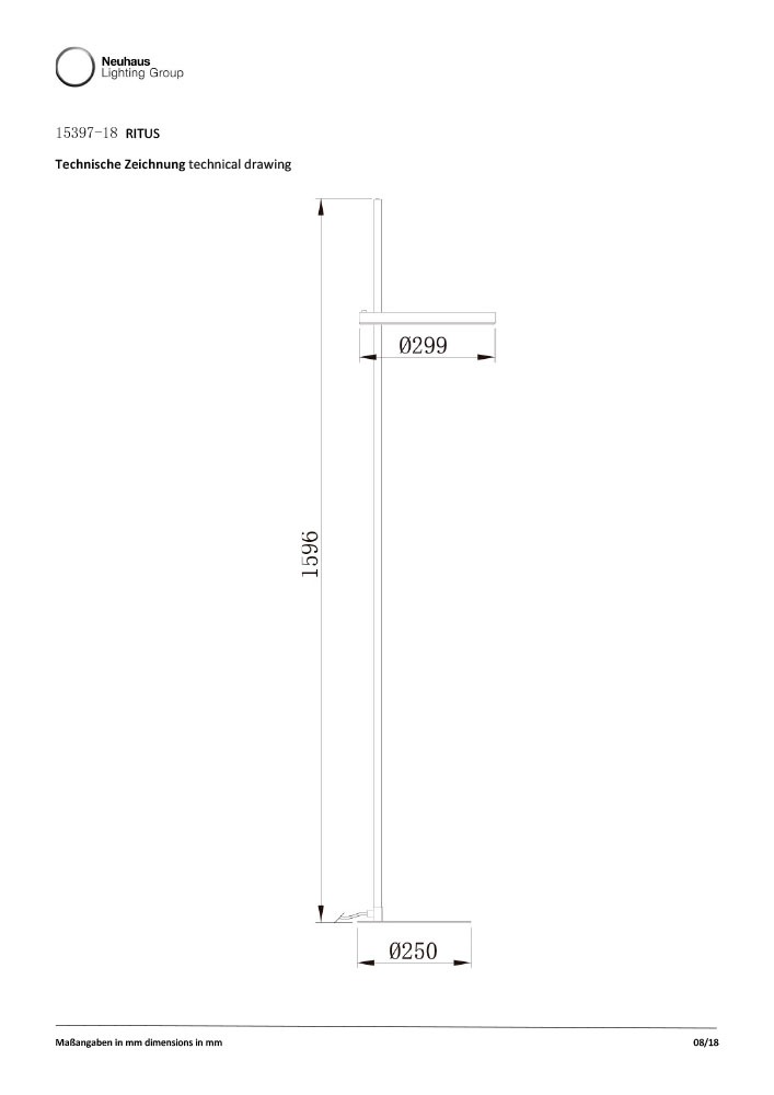 JUST LIGHT LED Stehlampe »RITUS« LED-Board 1 Stk. Warmweiß Touchdimmer, getrennt schaltbar, Memoryfunktion