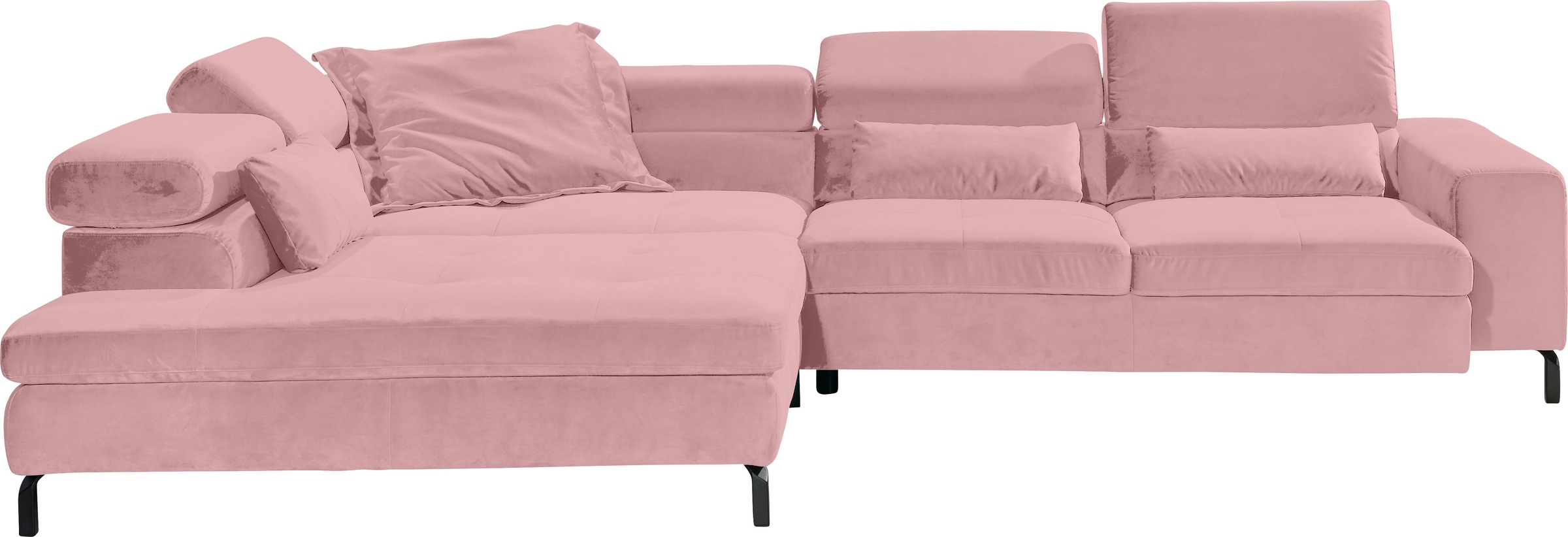 GALLERY M branded by Musterring Ecksofa »Felicia Due L-Form«, Wahlweise mit Sitzvorzug, inkl. Kopfteilverstellung, Sitzhöhe 40 cm