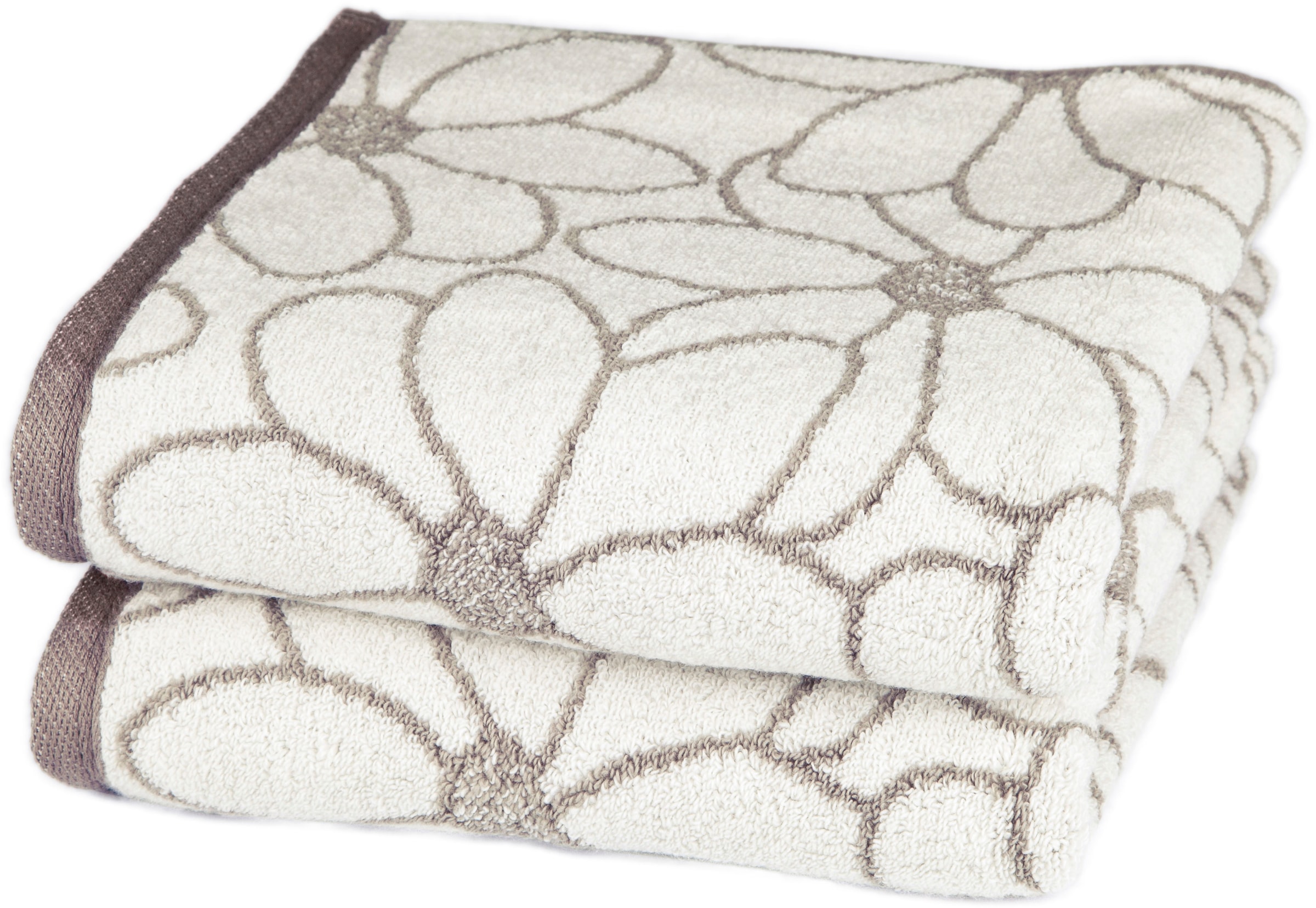 Handtücher »Blütenfond«, (2 St.), aus feinster Mako-Baumwolle