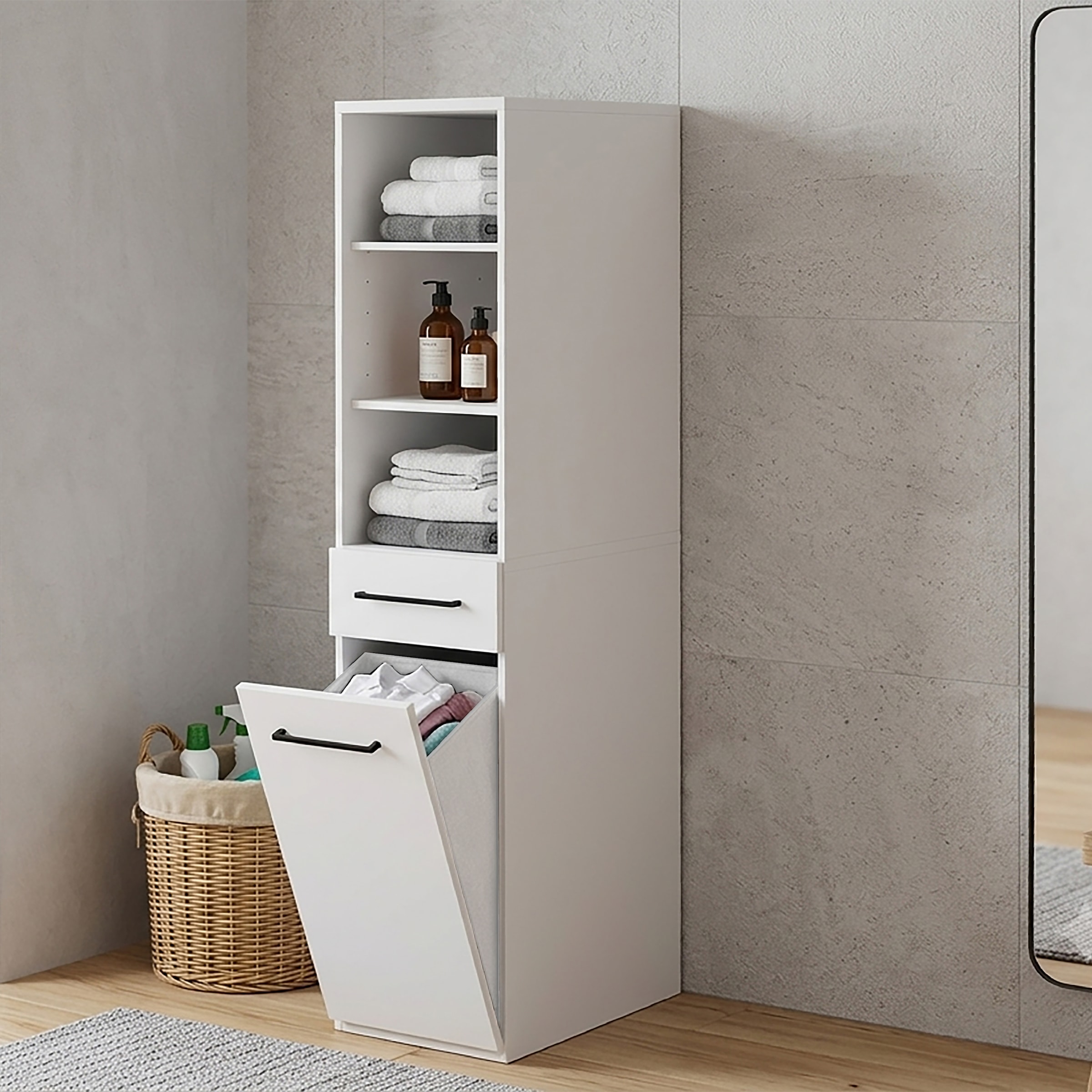 KOCHSTATION Wäscheschrank »KS-Linda« Breite 67 cm, 25mm starke Wände, ausziehbare Ablage