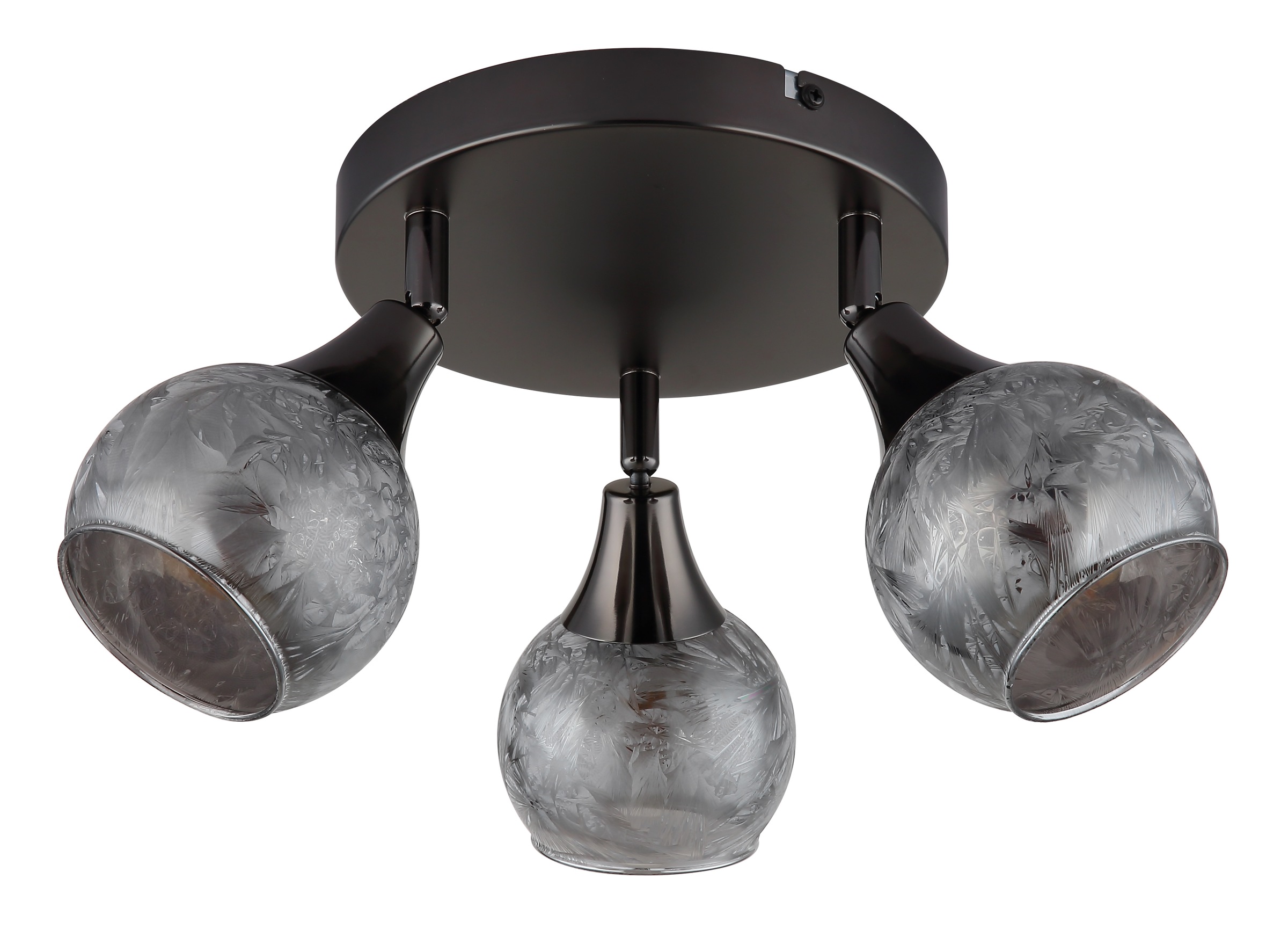 GLOBO LIGHTING Deckenspot »FROSTA« E14 1 Stk. Schwarz-chrome Strahler mit geeistem Glas, dreh-/schwenkbar