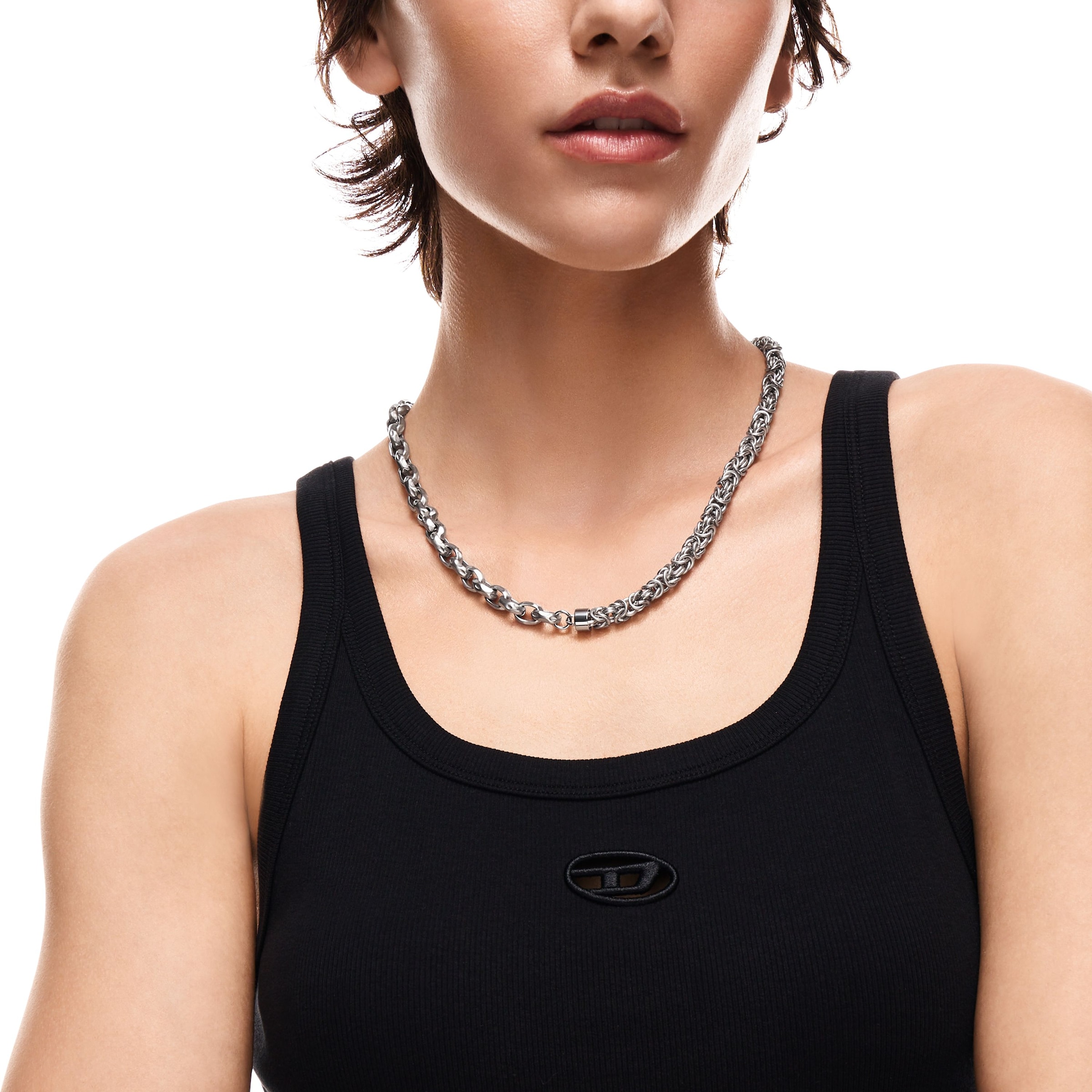 Diesel Kette ohne Anhänger »Schmuck Geschenk Edelstahl Halsschmuck Halskette Diesel Font« Emaille