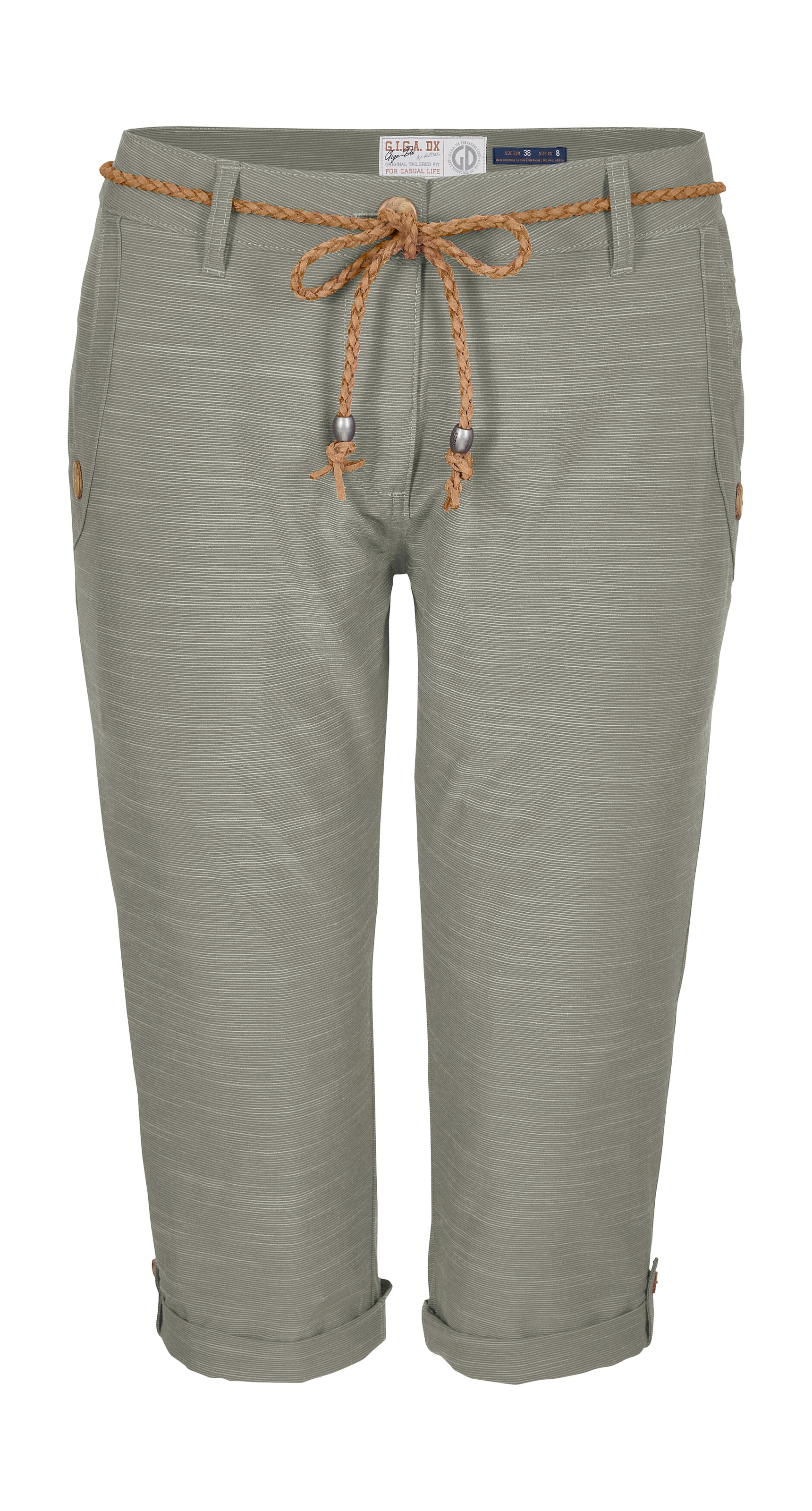 3/4-Hose "GS 93 WMN PNTS", Damen, Gr. 34, Normalgrößen, grün (helloliv), Obermaterial: 65% Baumwolle, 30% Polyester, 5% Elasthan;Futter: 100% Polyester, G.I.G.A. DX BY KILLTEC, Hosen, Caprihose Damen: Stretch, schnelltrocknend, Taschen, Autolock-Zipper