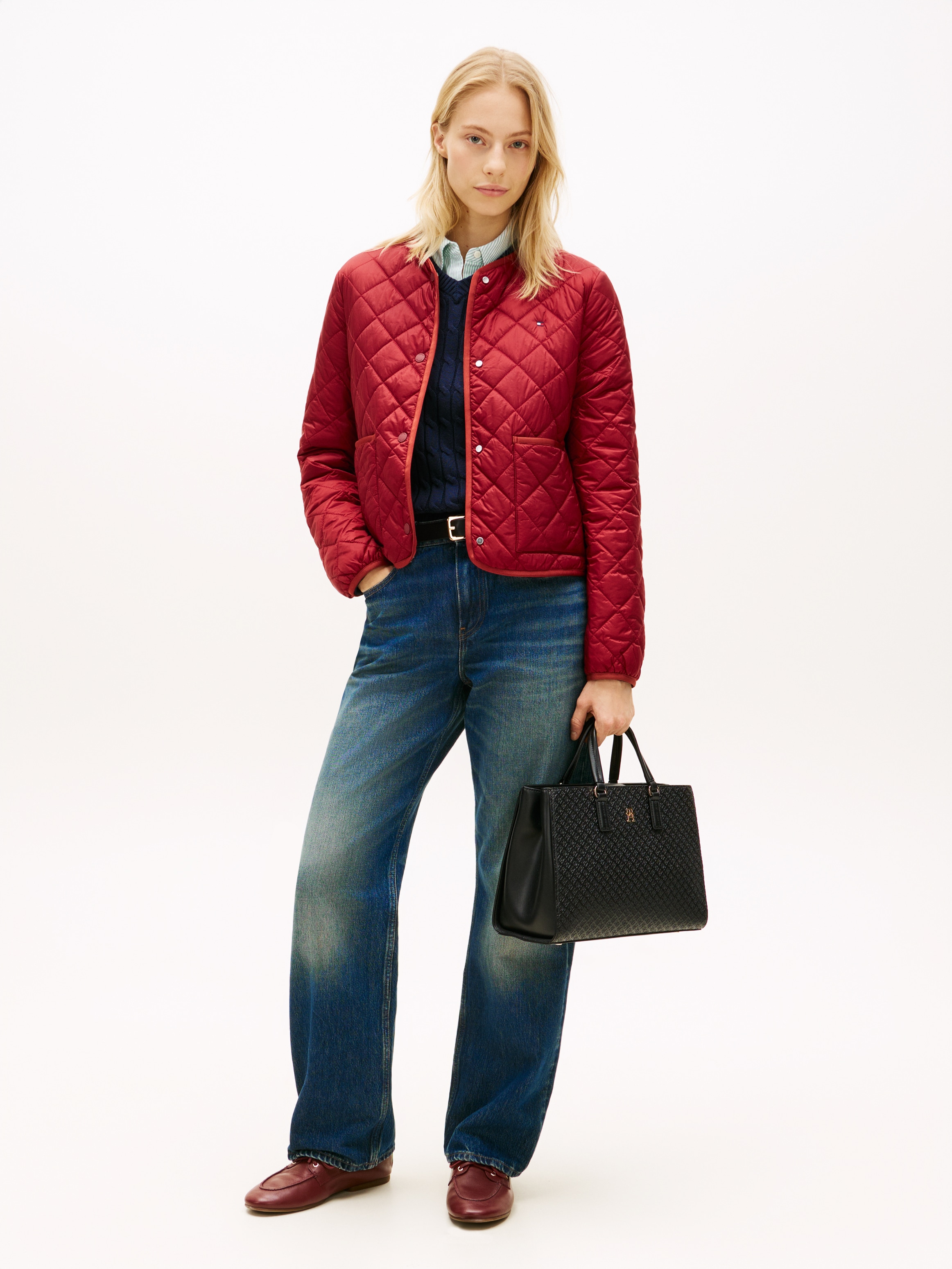 Tommy Hilfiger Henkeltasche »TH DAILY SATCHEL MONO« Damen Tragetasche, Handtasche mit Allover TH-Logoprägung