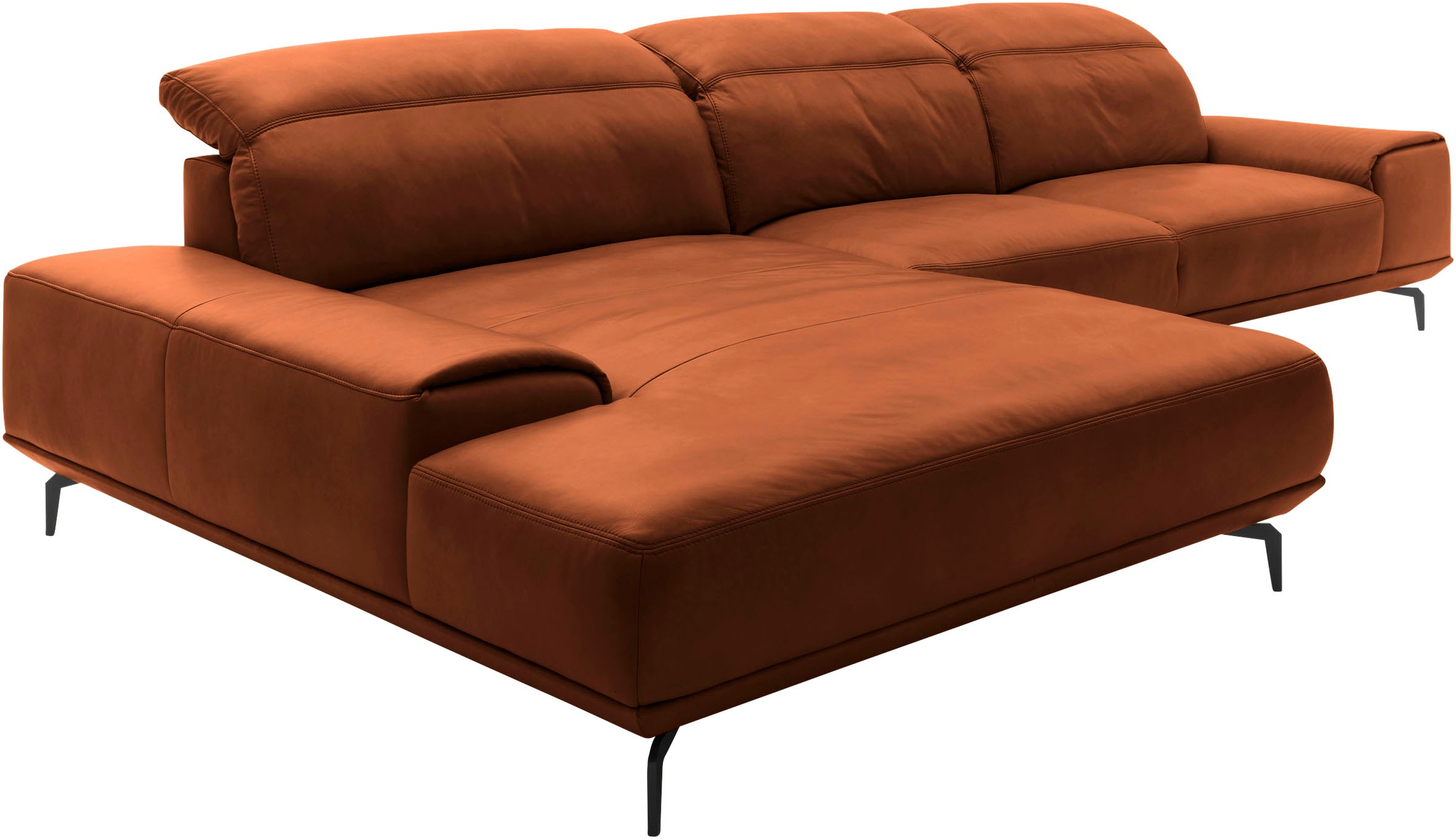 Musterring Wohnlandschaft »MR 2490«, Fuß Schwarz, Sitzhöhe 46cm, wahlweise mit Funktionen, Maße 342x207 cm
