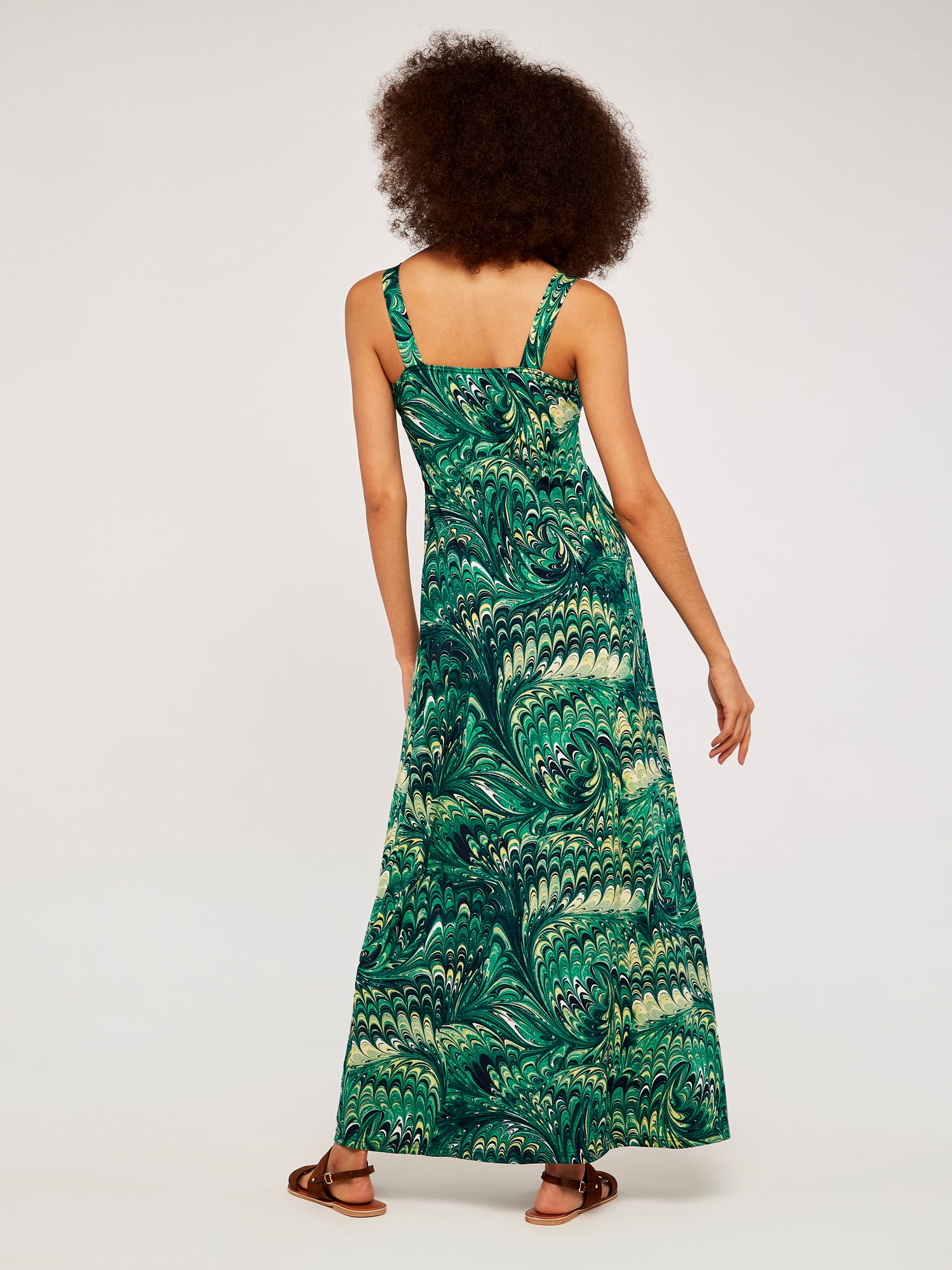 Apricot Maxikleid »Marmoriertes Maxikleid« mit Taillenband