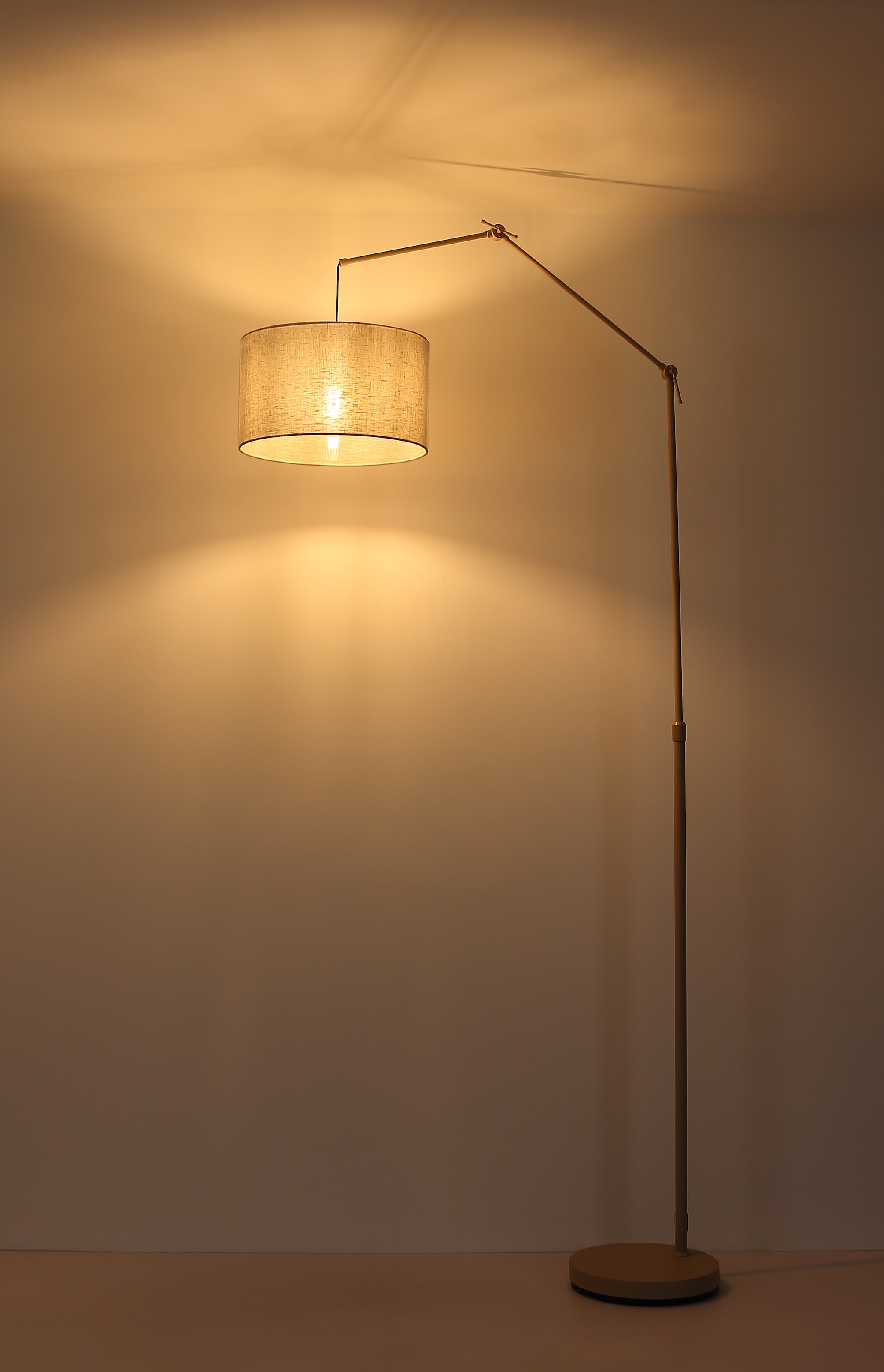NOWA Stehlampe »ROM« E27 1 Stk. Höhenverstellbar, beweglicher Leuchtenkopf