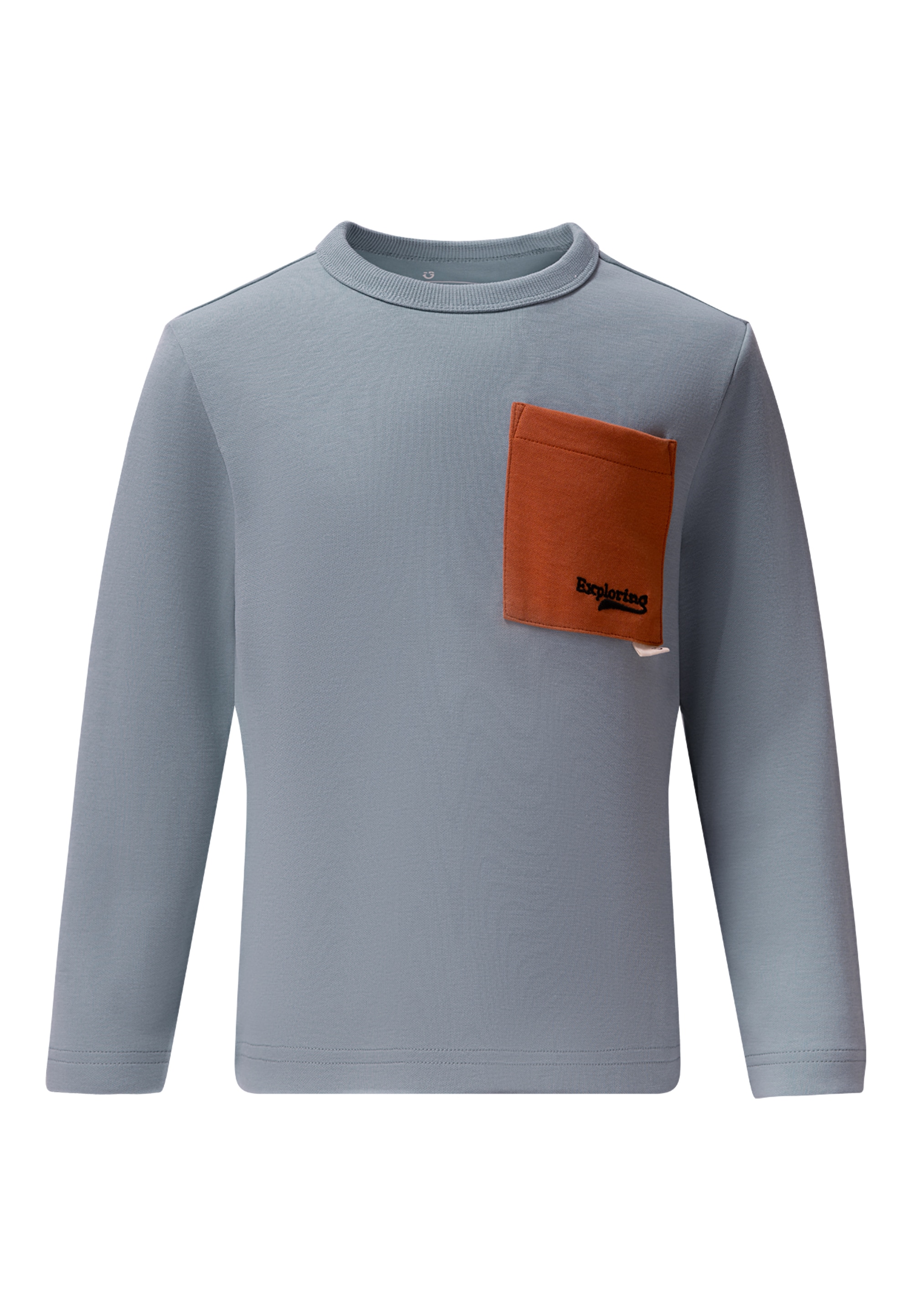 GIORDANO junior mit | bestellen BAUR Kontrast-Tasche Langarmshirt, stylischer