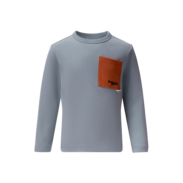 GIORDANO junior Langarmshirt, mit BAUR | stylischer Kontrast-Tasche bestellen