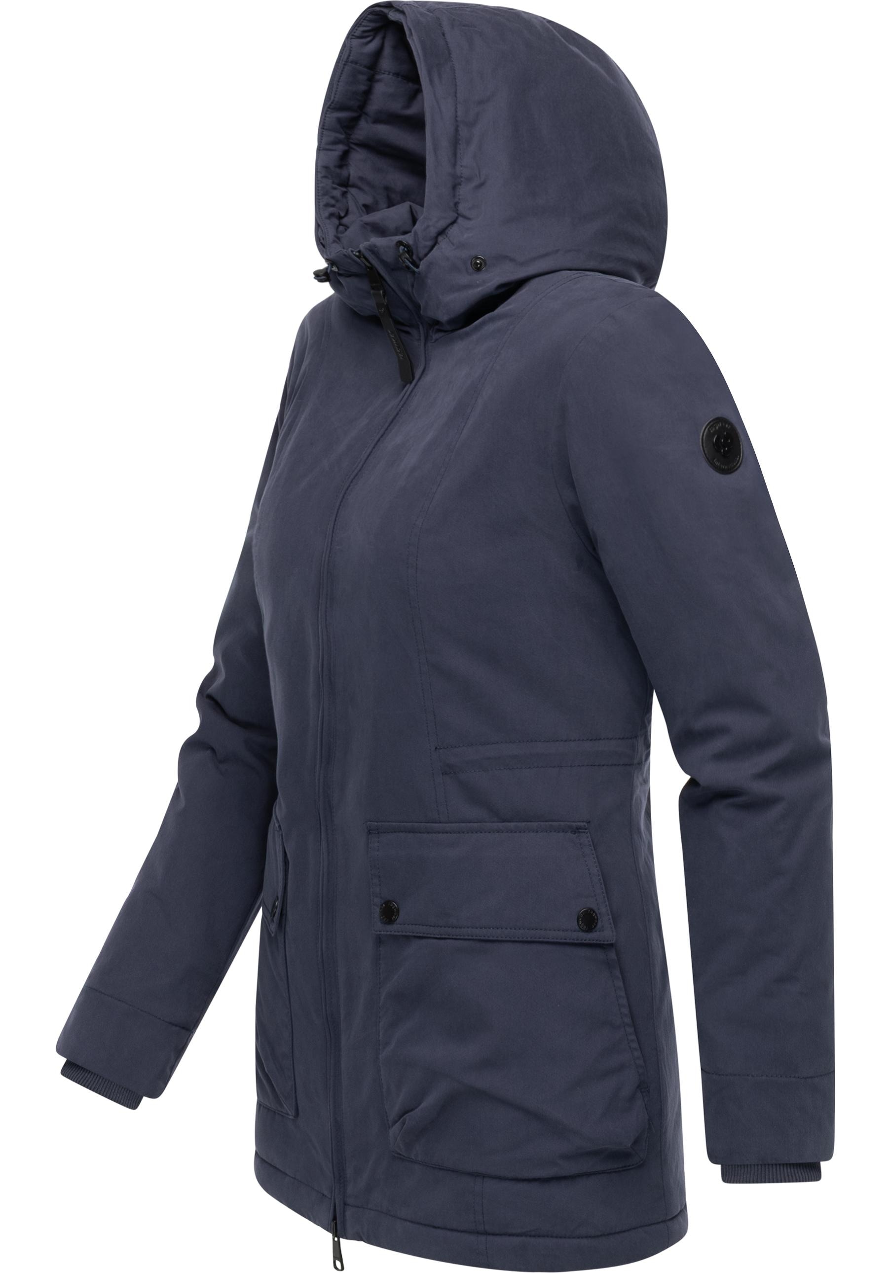 Ragwear Kurzmantel »Monadetta Warm«, Kurzer Wintermantel mit Kunstfellbesatz