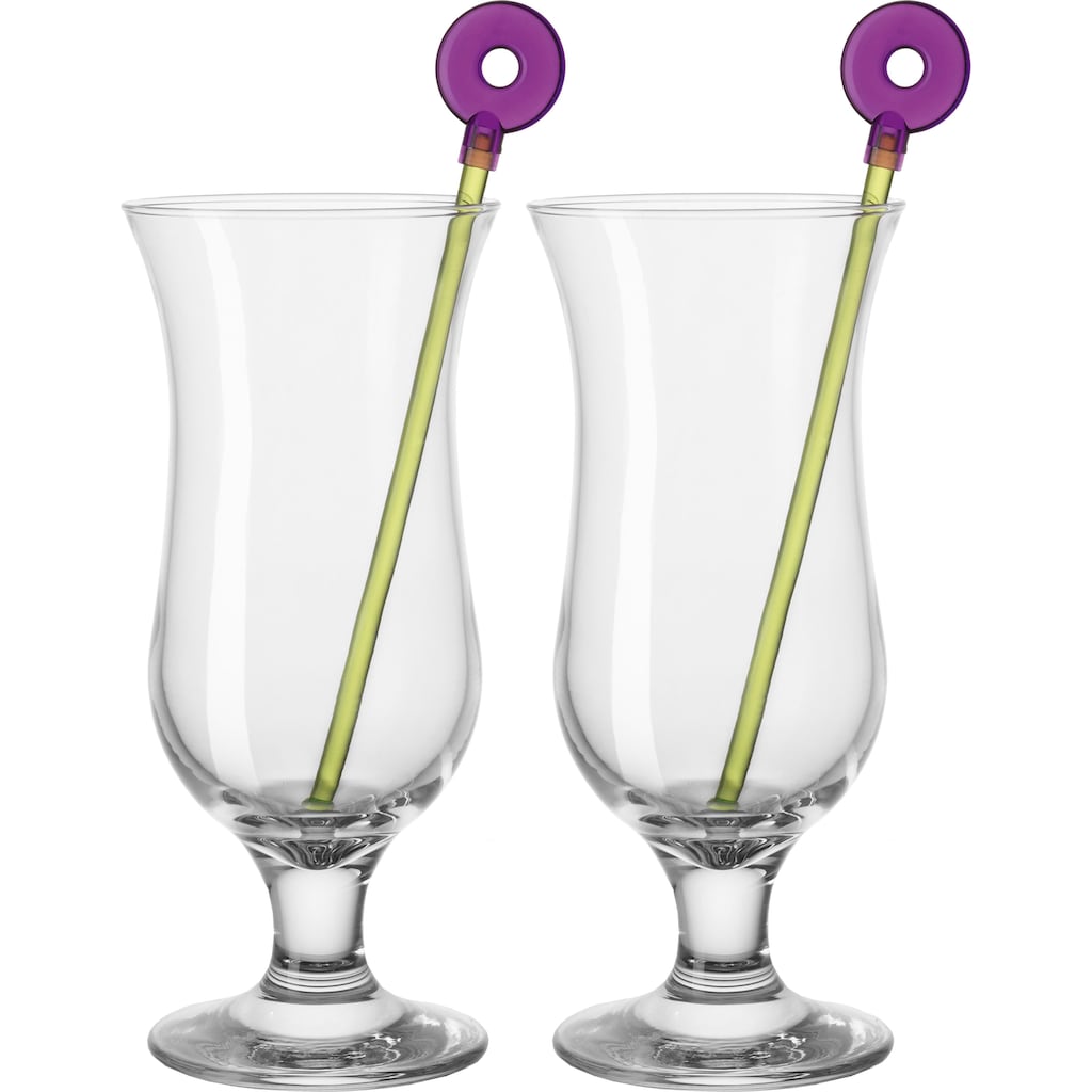 LEONARDO Cocktailglas »Hurricane«, (Set, 12 tlg., 6 Gläser, 6 Rührer)