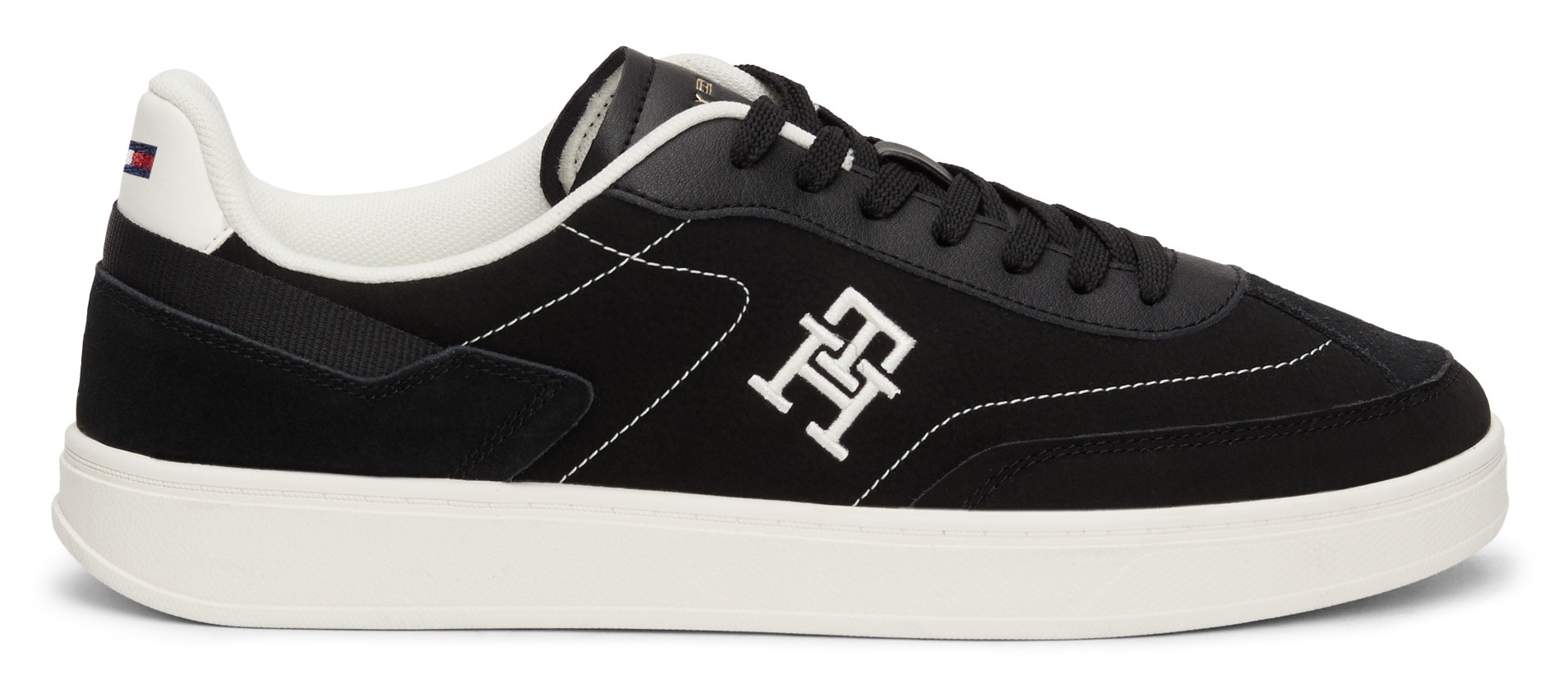 Tommy Hilfiger Plateausneaker »TH HERITAGE COURT SNEAKER SDE«, Freizeitschuh, Halbschuh, Schnürschuh mit seitlichem TH-Logo