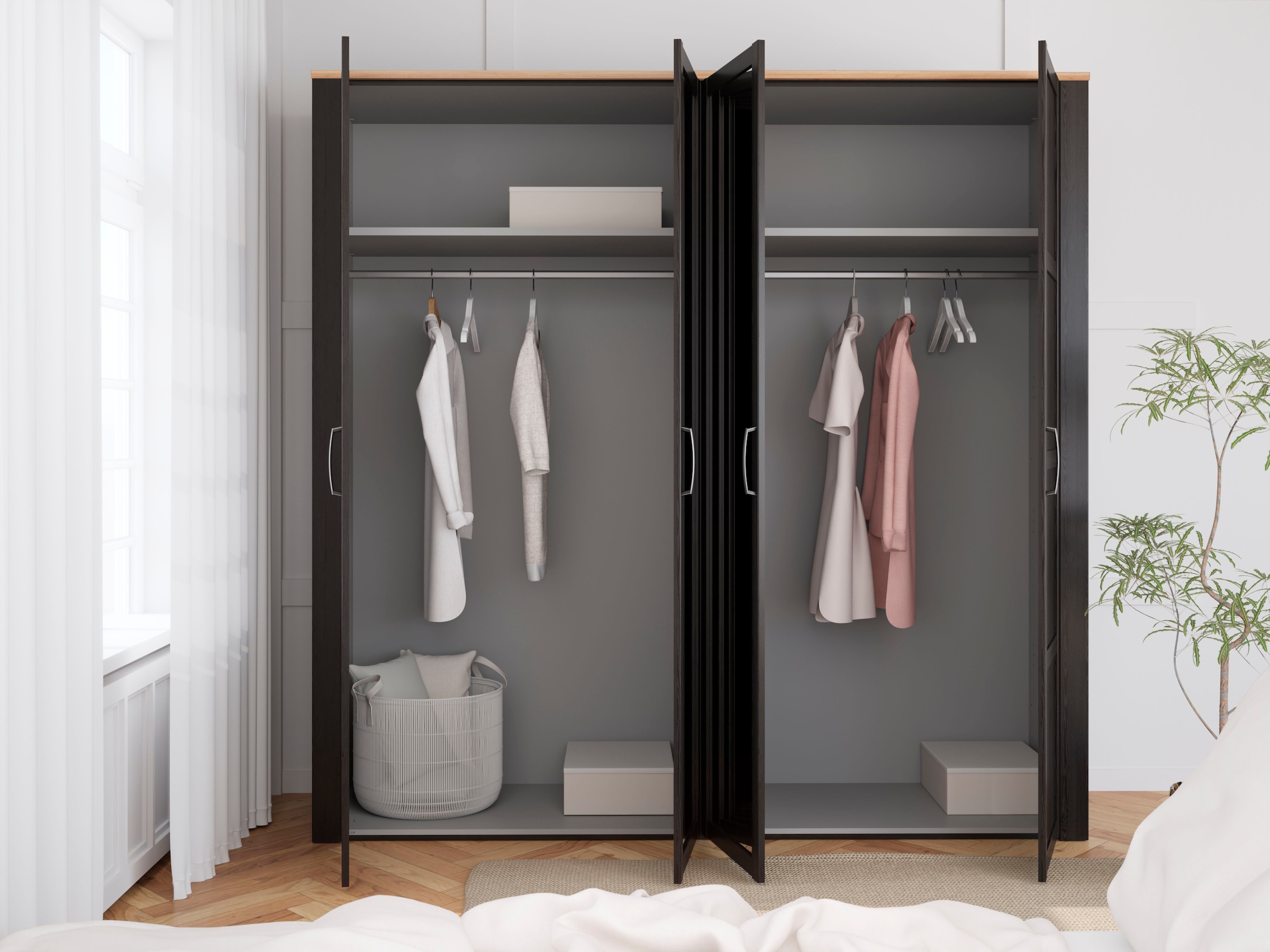 FORTE Kleiderschrank »Bohol« Höhe 214 cm, Spiegeltüre, SoftClose