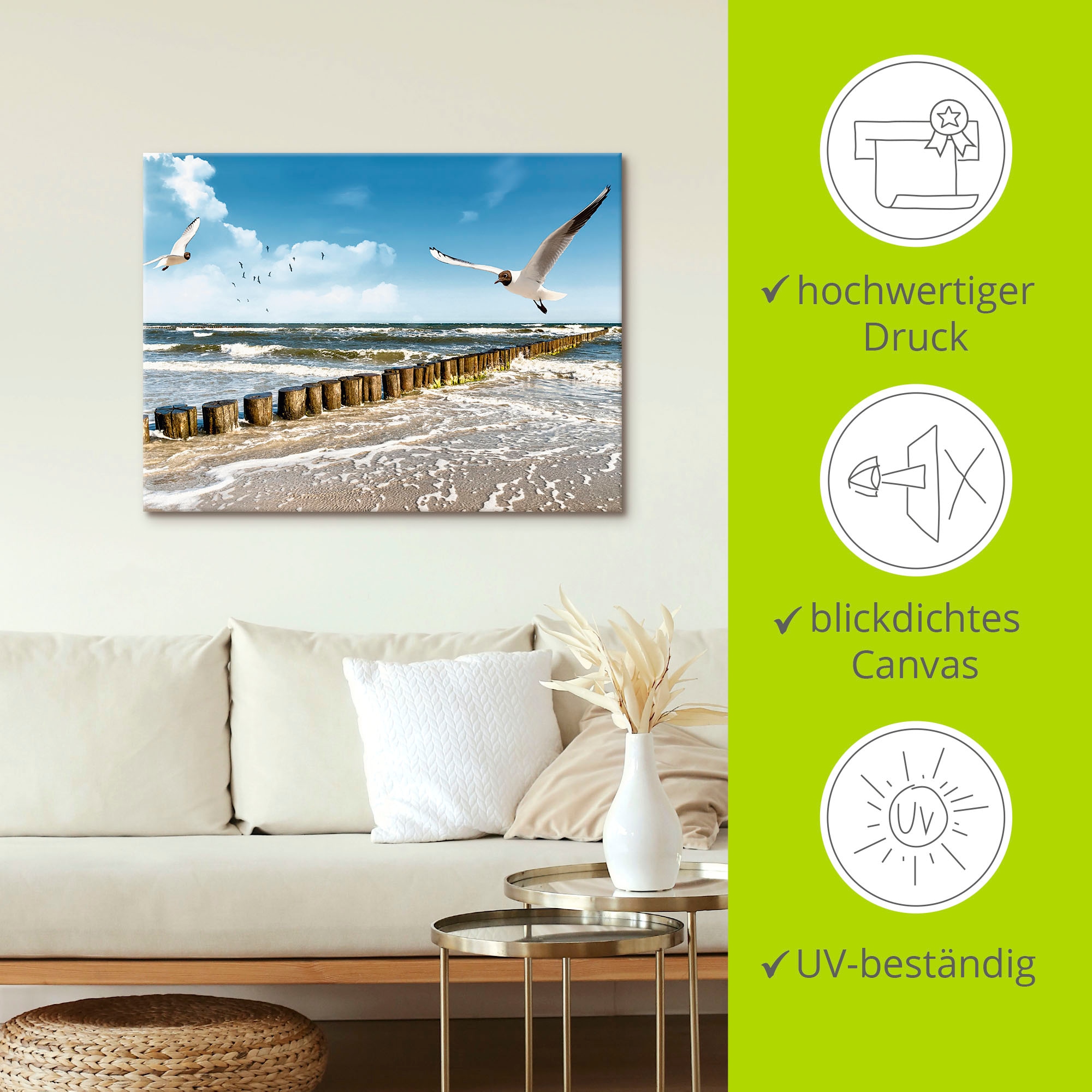 Artland Wandbild »Ostsee«, Gewässer, (1 St.), als Leinwandbild, Poster, Wandaufkleber in verschied. Größen
