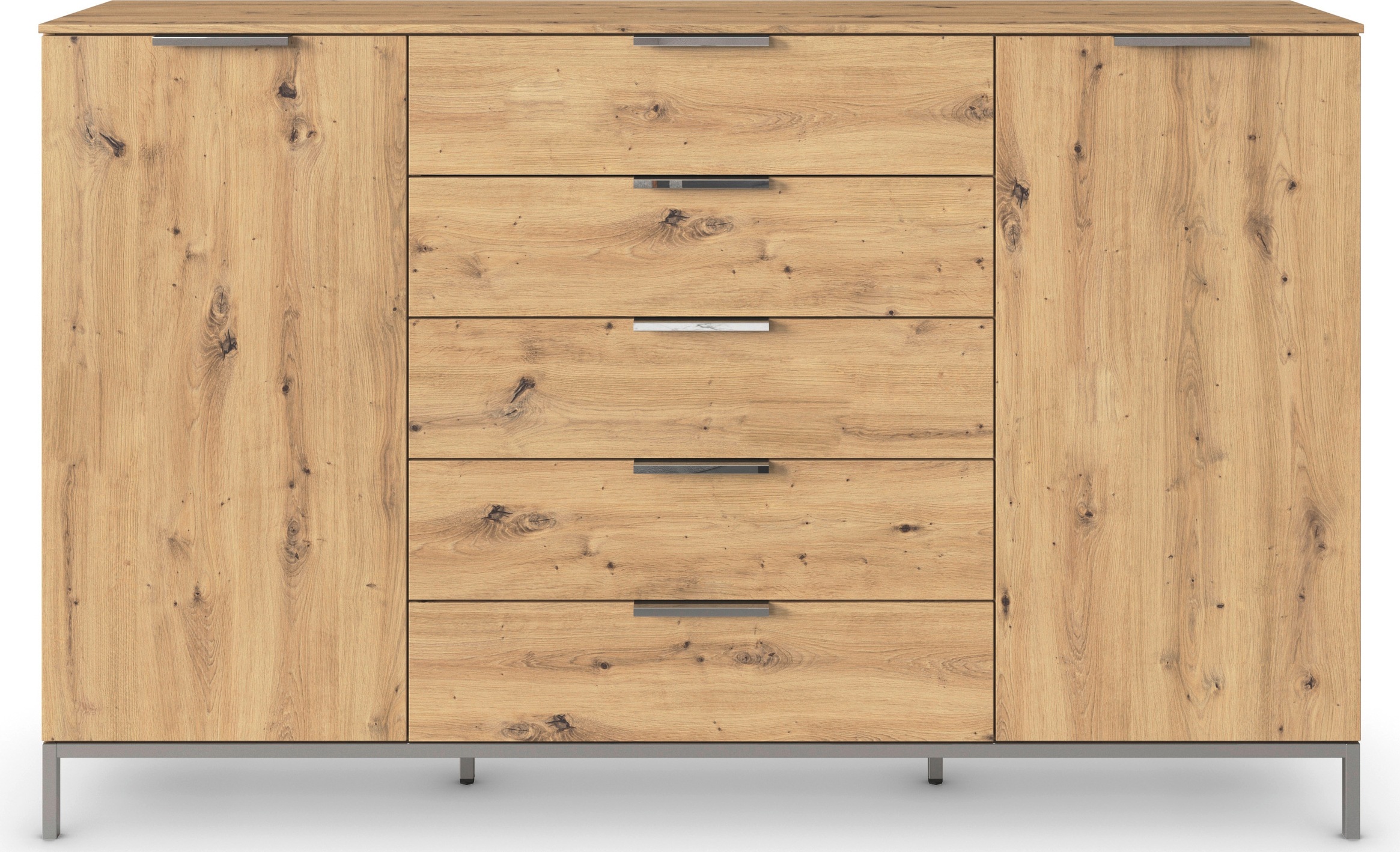 rauch Kombikommode »Kommode Türkommode Sideboard Kombikommode FLIPP«, (Breite 160/180 cm mit 4 Einlegeböden), 2-türig mit 5 Schubladen und Soft-Close-Funktion in zwei Breiten