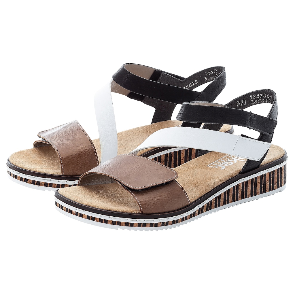 Rieker Riemchensandale, Sommerschuh, Sandalette, Keilabsatz, im modernen Look