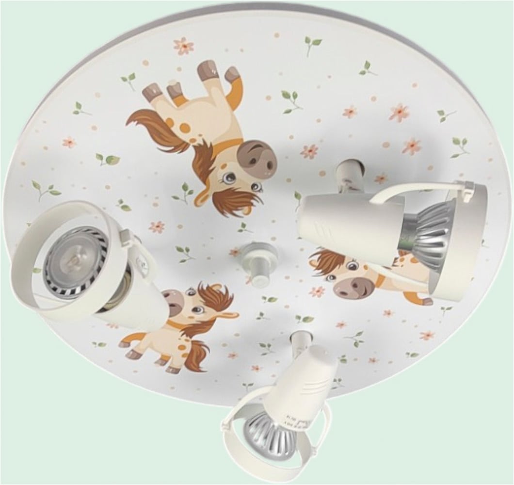 niermann Deckenleuchte »Kinderlampe mit Motiv "Pony Paula", Strahler für Kinderzimmer« GU10 1 Stk. 3 schwenk- und drehbare Strahler, Made in Germany