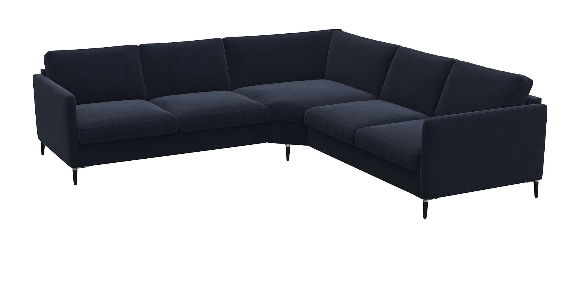 FLEXLUX Ecksofa »Fiore, L-Form, bequem und komfortabel durch hochwertigem Sitzaufbau«, schmale Armlehnen, Kaltschaum, Füße Alu+schwarz
