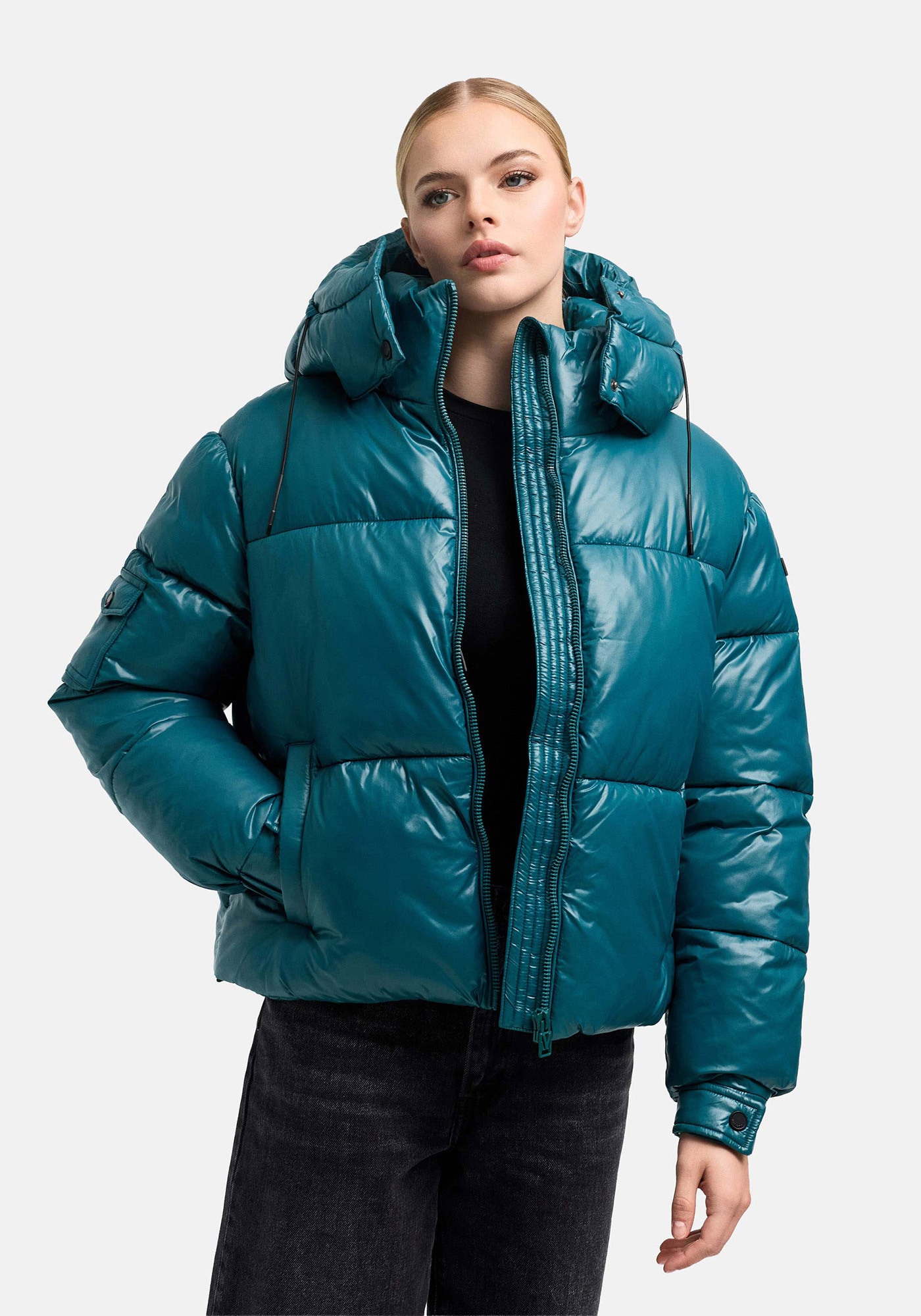 Marikoo Winterjacke »Glimini« mit Kapuze Winterjacke mit Kapuze, modische Steppung, warm gefüttert