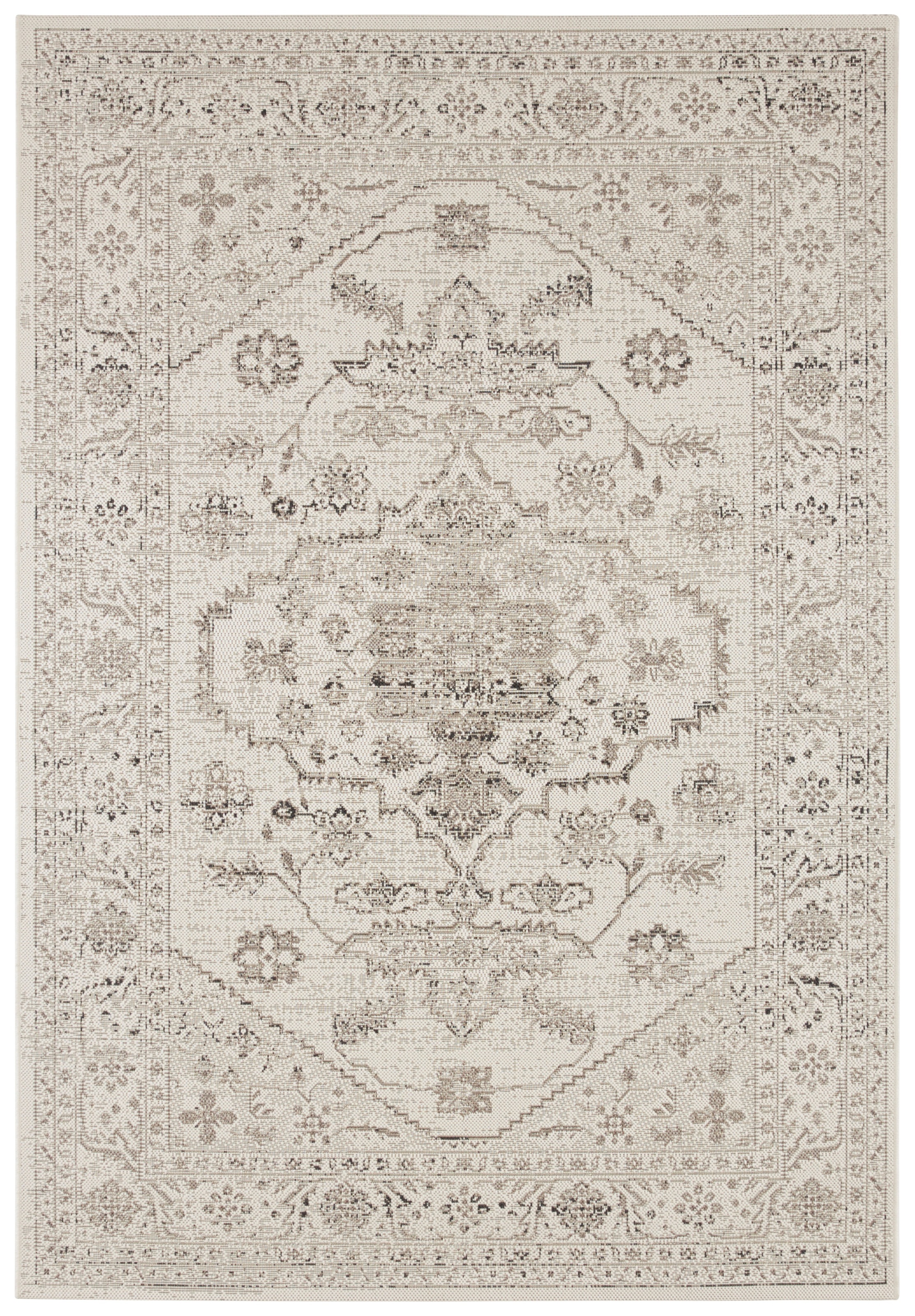 Teppich NORTHRUGS "Navarino" Gr. 2, beige (creme, taupe), B:80cm H:8mm L:150cm, Polypropylen (PP), Teppiche, Teppich, In-& Outdoor, Teppich, Vintage, Orientalisch, Balkon, Wohnzimmer 2