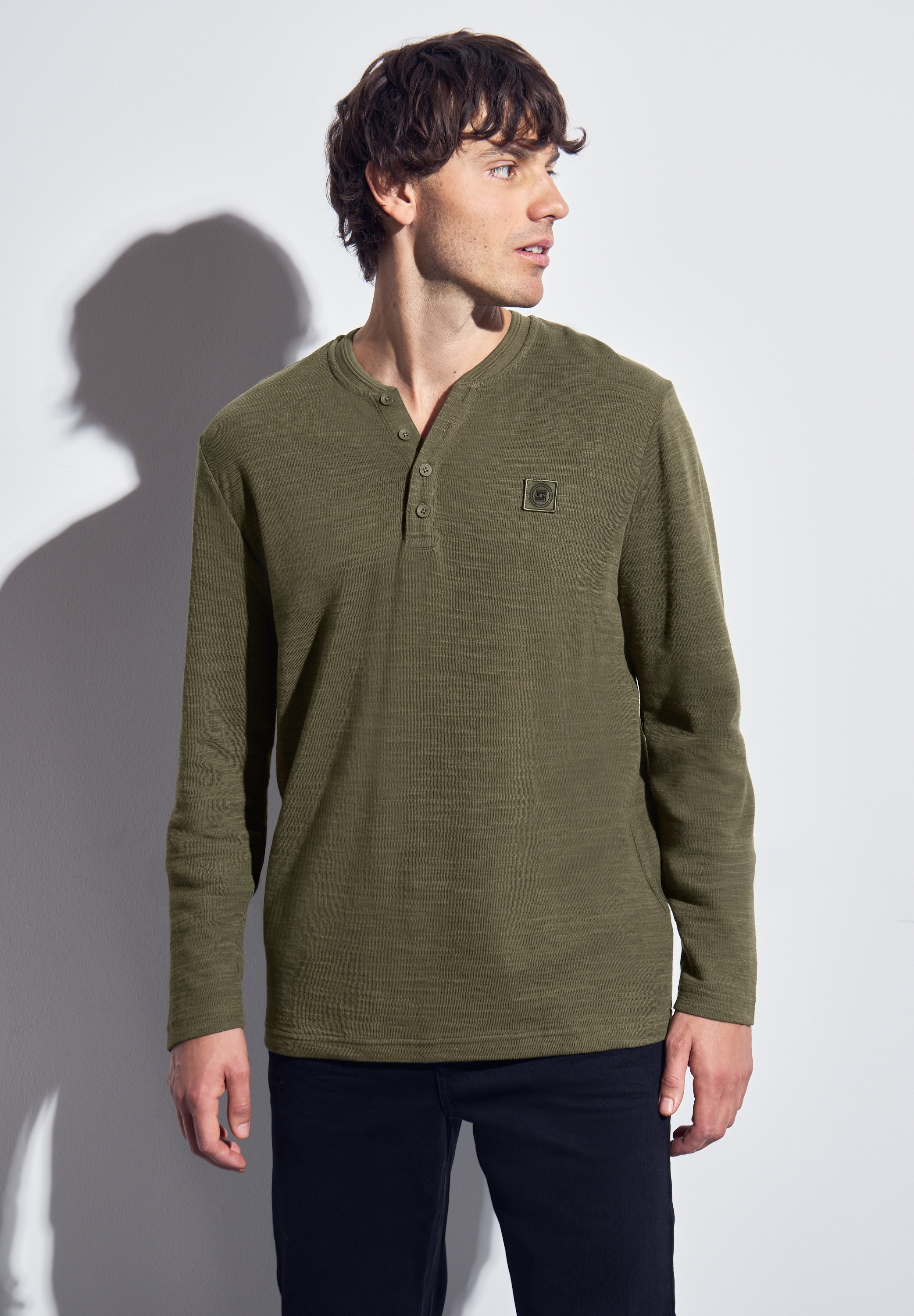 STREET ONE MEN Langarmshirt, im soften Baumwoll-Mix günstig online kaufen