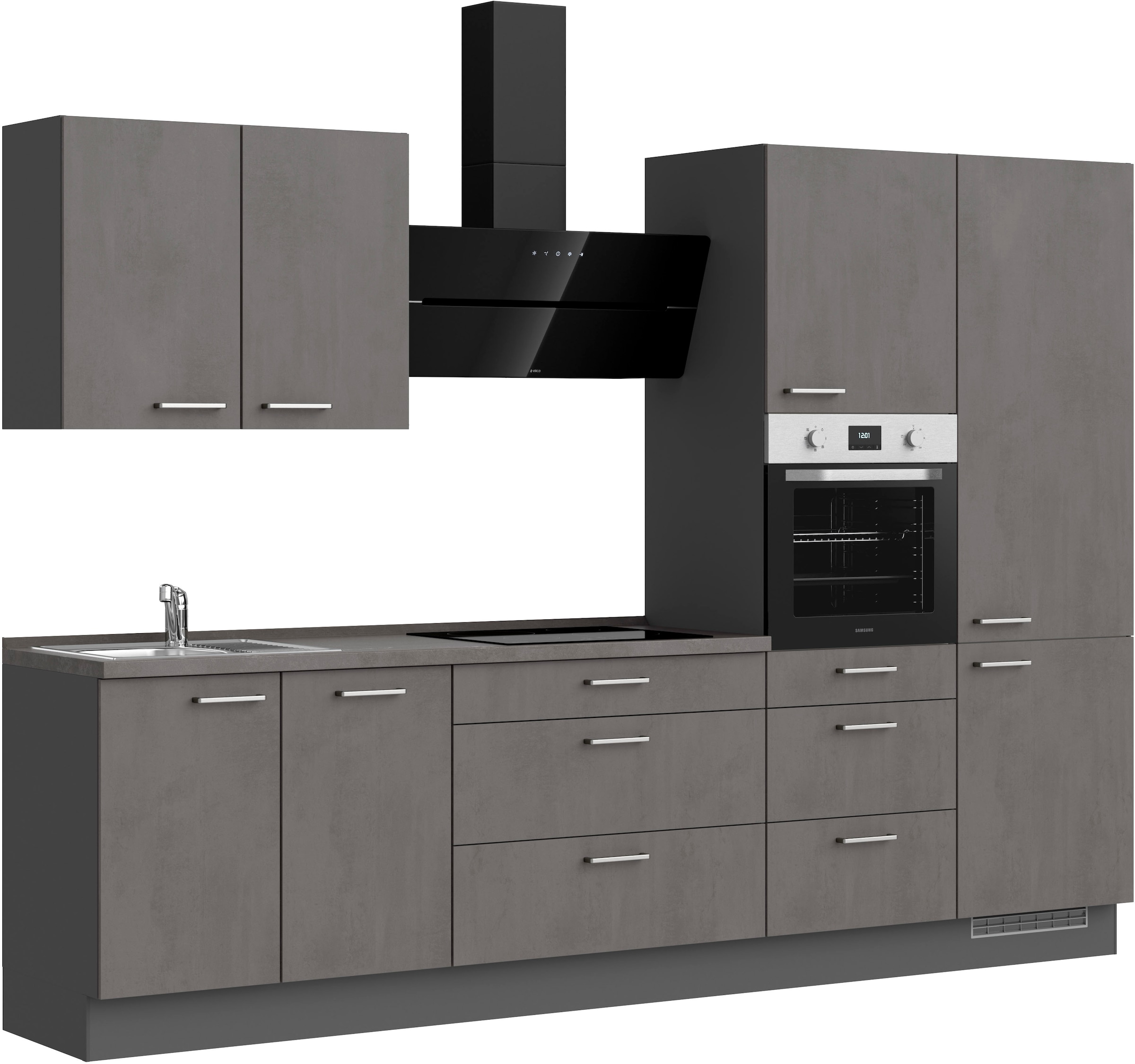 nobilia® Küchenzeile »"Riva II"«, vormontiert, Ausrichtung wählbar, Breite 300 cm, wahlw. mit E-Geräten