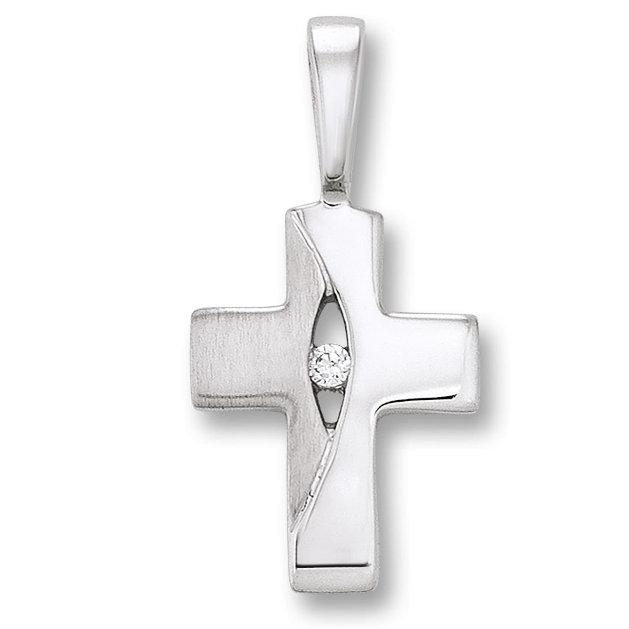 Black Friday ONE Anhänger Anhänger BAUR ELEMENT aus »Zirkonia Schmuckset Silber«, mit verstellbarer mit Kreuz 925 Damen | Kette - Set Halskette