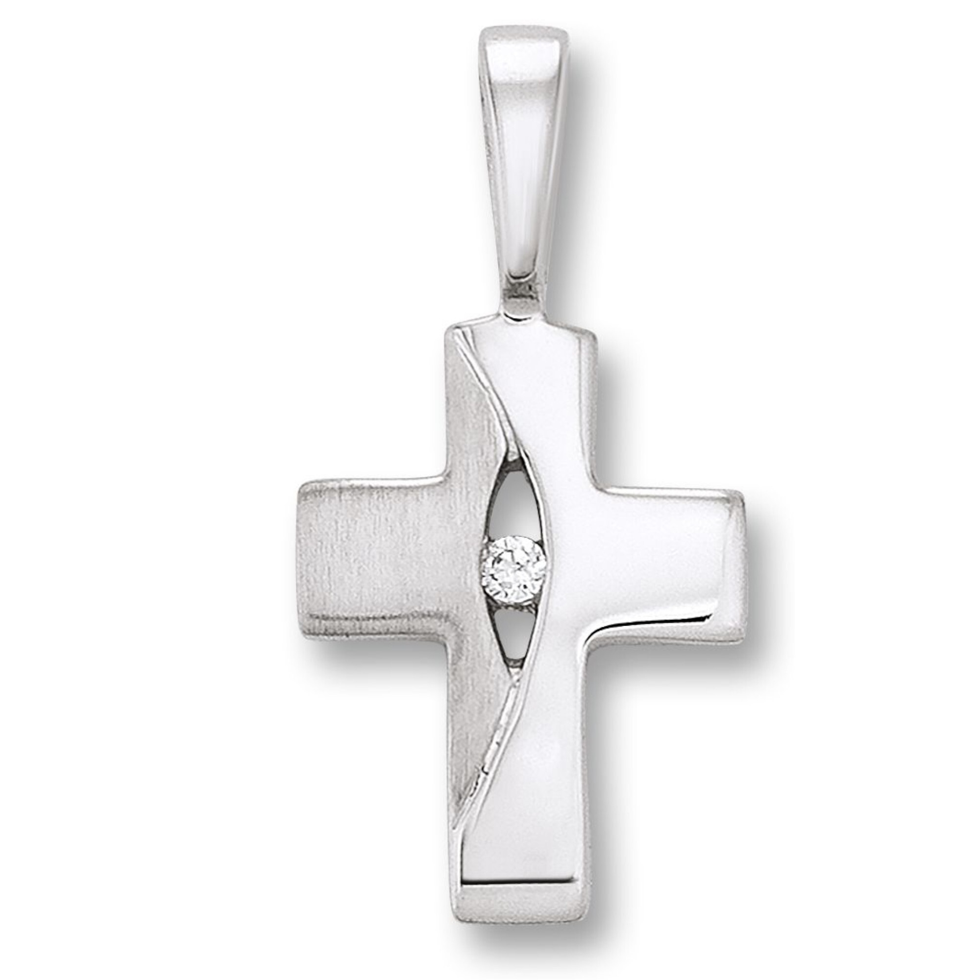 ONE ELEMENT Damen Kettenanhänger "Zirkonia Kreuz Anhänger aus 925 Silber", Silber 925 (Sterlingsilber), silber, Silber 925 (Sterlingsilber),